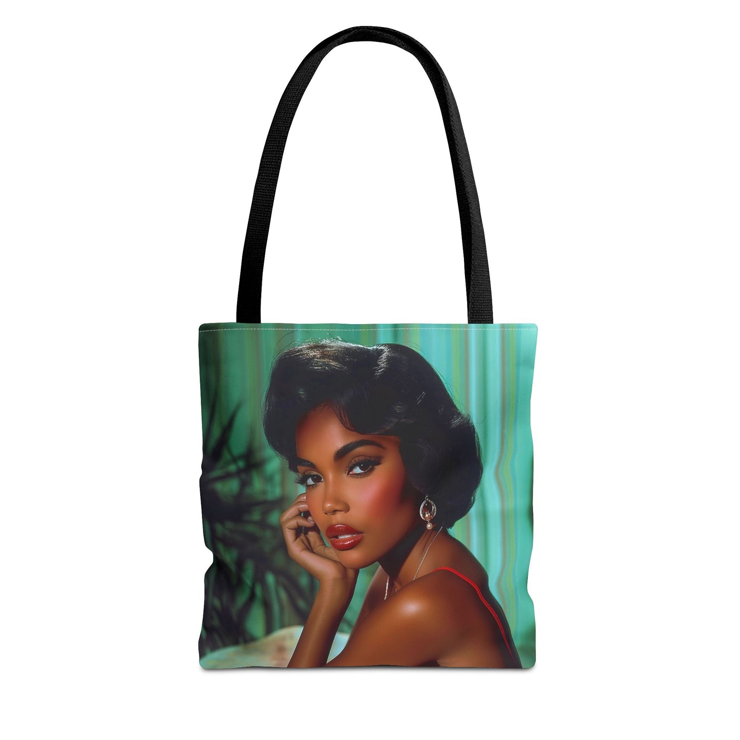 Chic Retro Style Woman Tote Bag  - Gift Ideas - Black Ai photo  - Black art - Fashionable Black Print Accessory