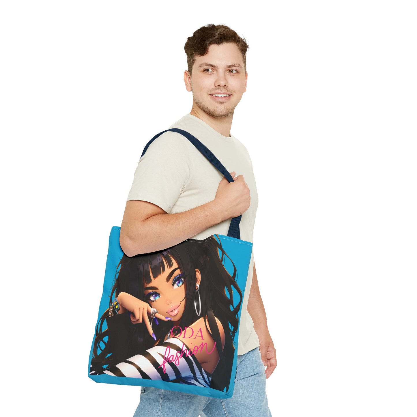 Trendy modeaccessoire - Jonge stedelijke vrouw Cartoon Tote Bag Tote Bag (AOP) - Uniek cadeau-idee