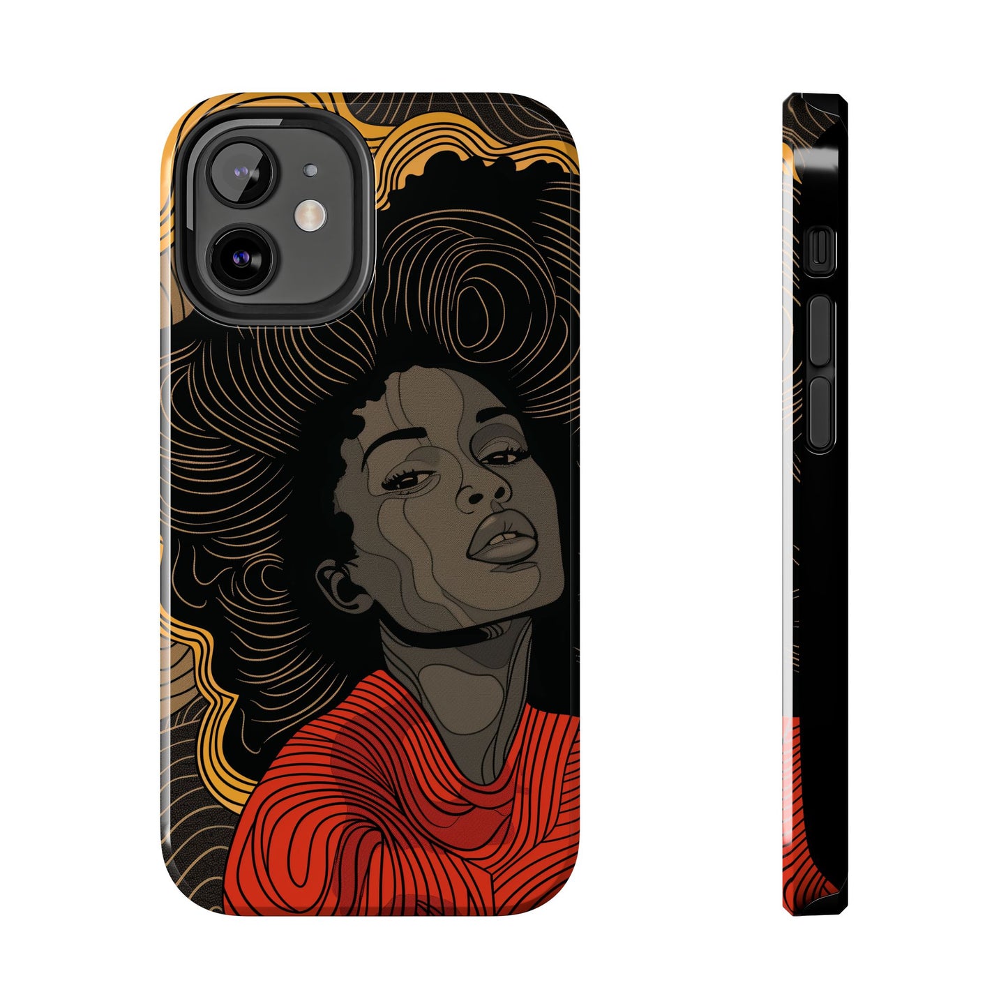 Afrocentric Woman Phone Case - Radiant Queen Digital Print | iPhone | Samsung | Tough Phone Case