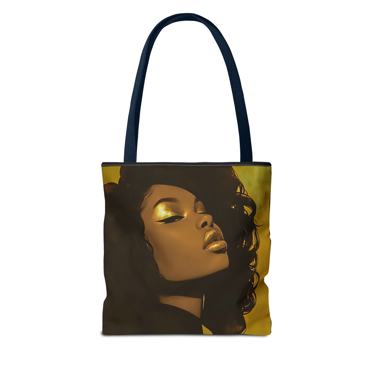 Abstract Black Woman Digital Print Tote Bag - Stylish Black and Gold Design - Unique Gift Idea -Trendy Shopping Bag