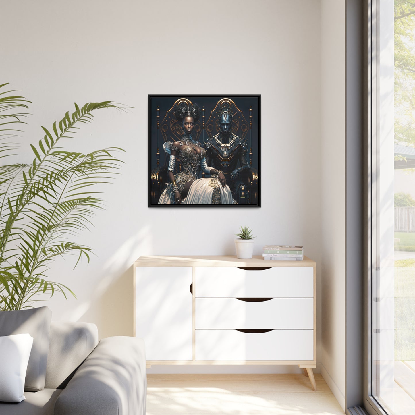 Zwart AI Weelde - Mat canvas, zwart frame