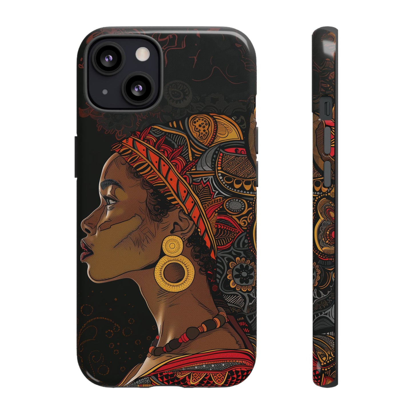 Afrocentric Woman Phone Case - Radiant Queen Digital Art - Bold and Beautiful Cover | iPhone | Samsung | Google | Tough Phone Case