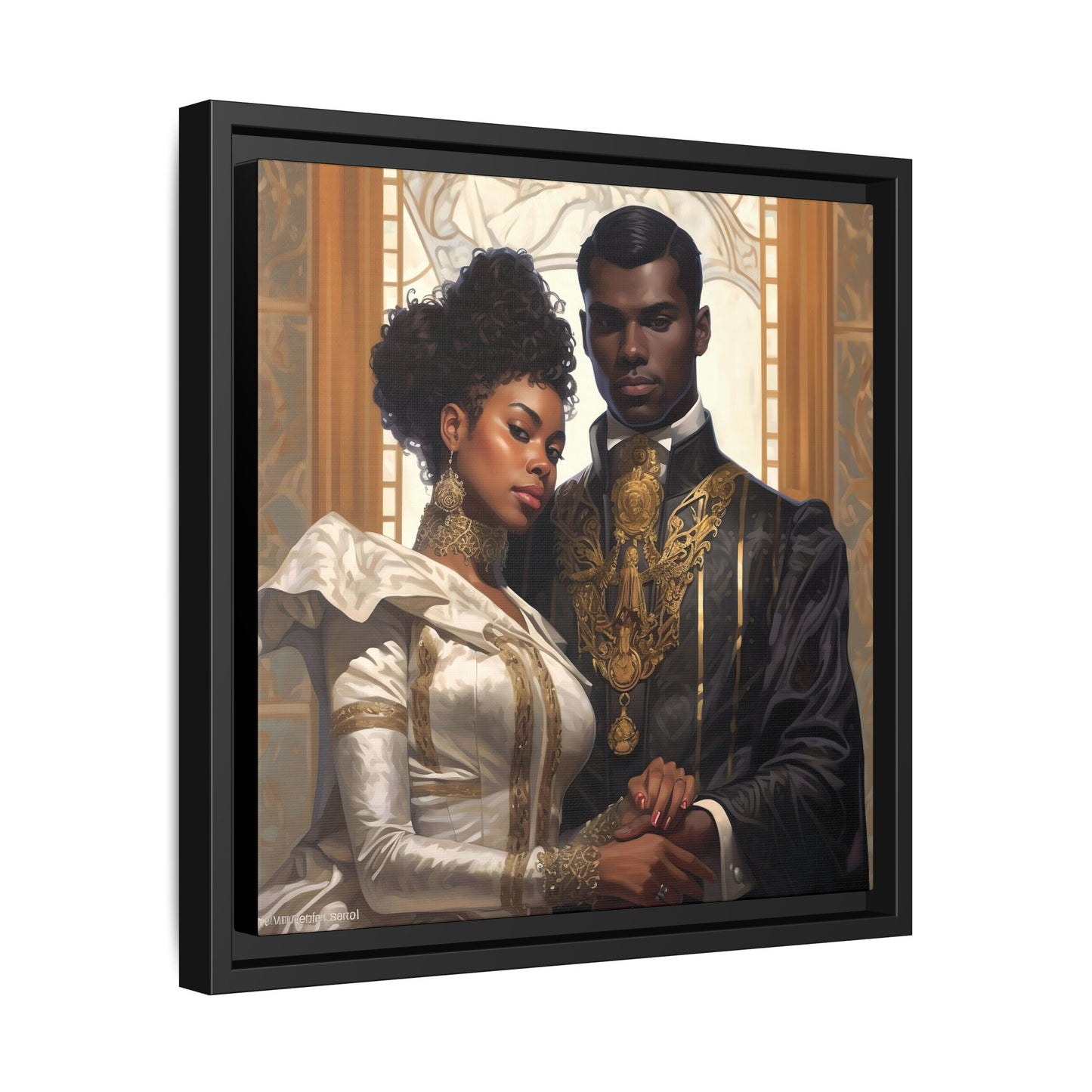 Regal Futurism - Matte Canvas, Black Frame - Wall art - Digital Print - Regal - Unique Art - Black Art