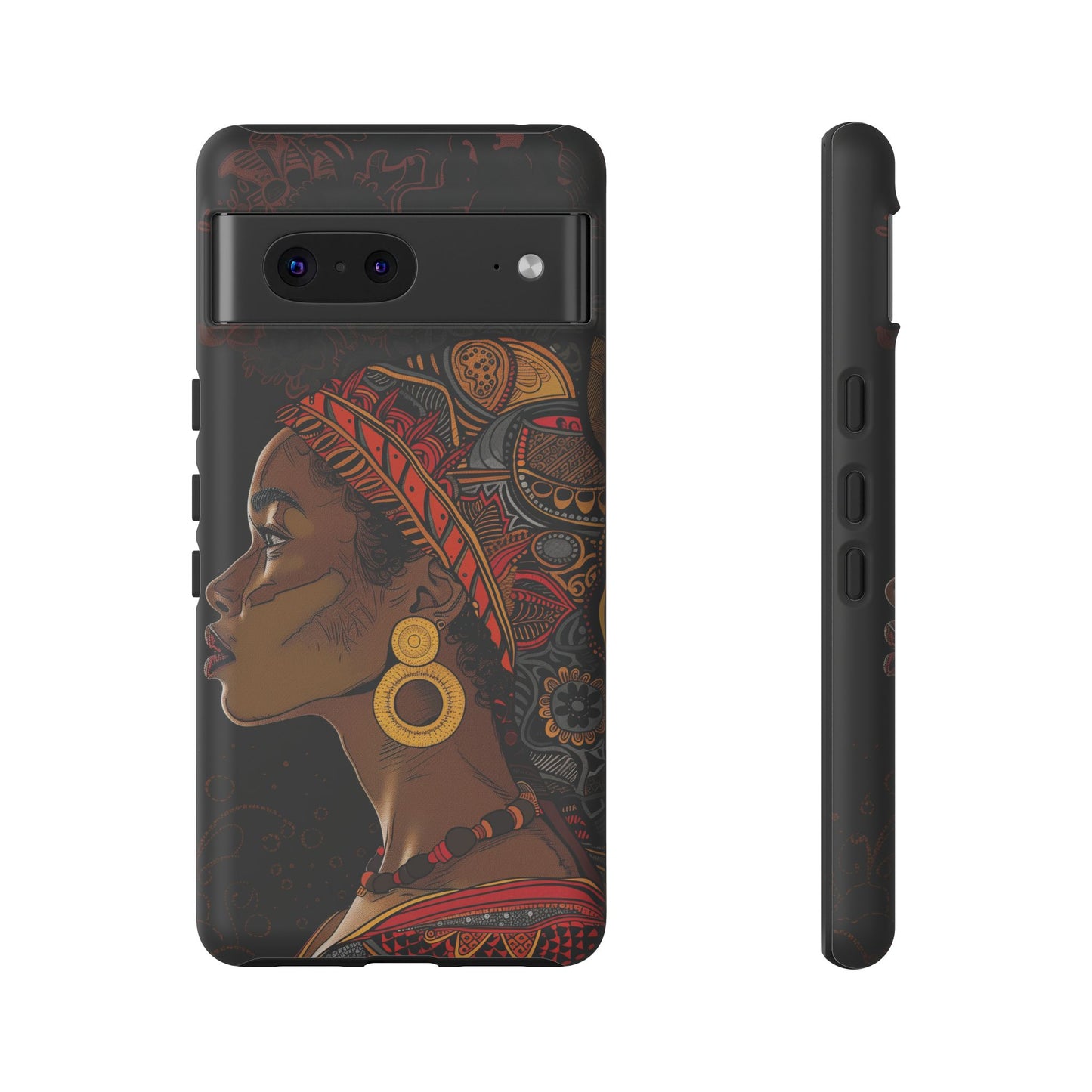 Afrocentric Woman Phone Case - Radiant Queen Digital Art - Bold and Beautiful Cover | iPhone | Samsung | Google | Tough Phone Case