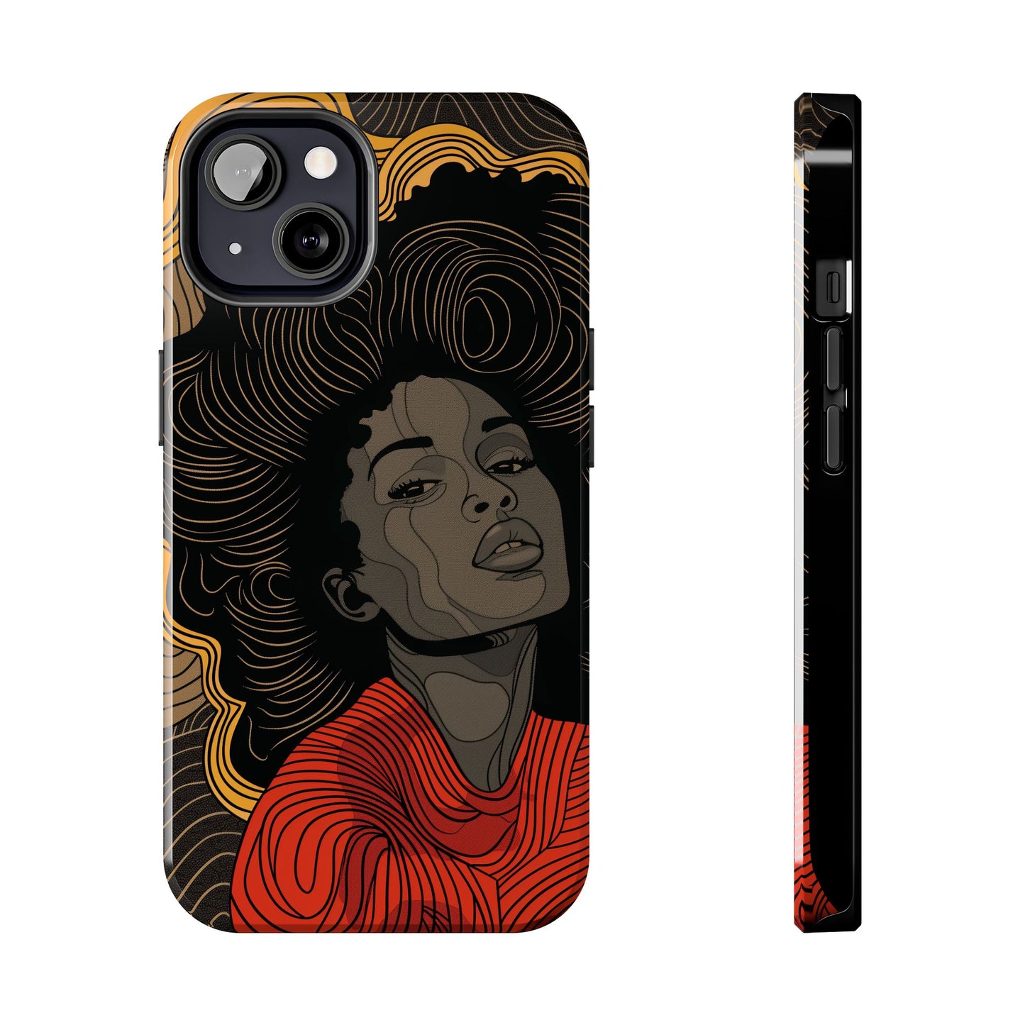 Afrocentric Woman Phone Case - Radiant Queen Digital Print | iPhone | Samsung | Tough Phone Case