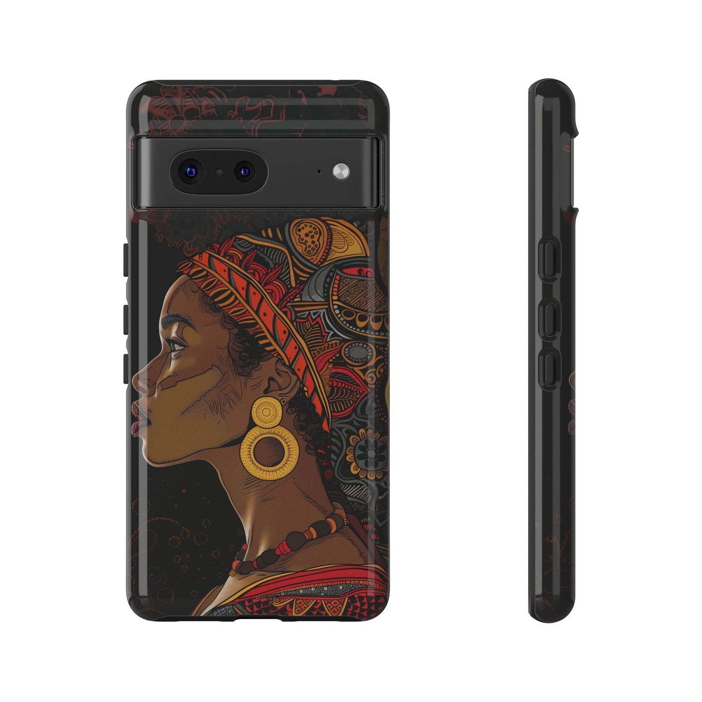 Afrocentric Woman Phone Case - Radiant Queen Digital Art - Bold and Beautiful Cover | iPhone | Samsung | Google | Tough Phone Case