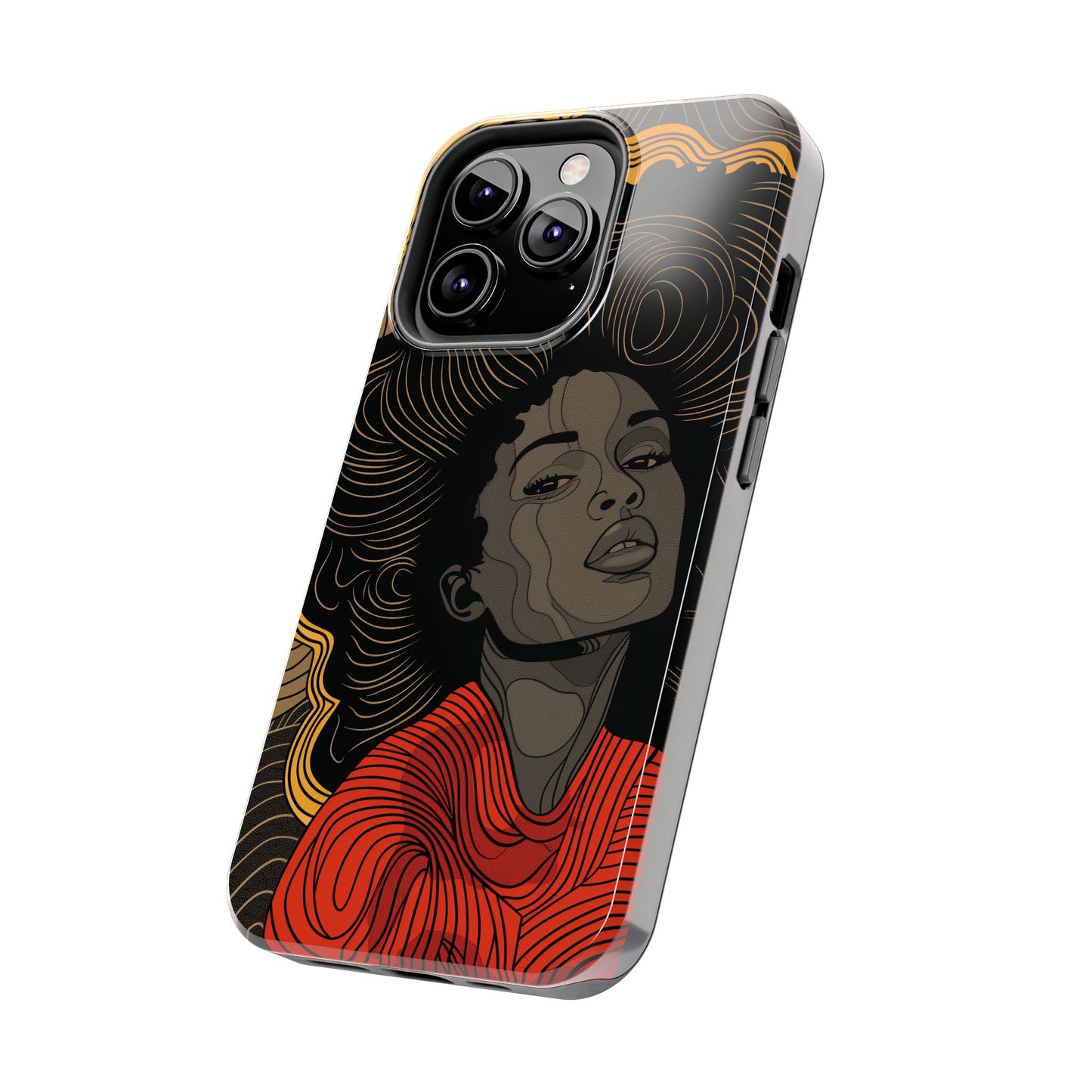 Afrocentric Woman Phone Case - Radiant Queen Digital Print | iPhone | Samsung | Tough Phone Case