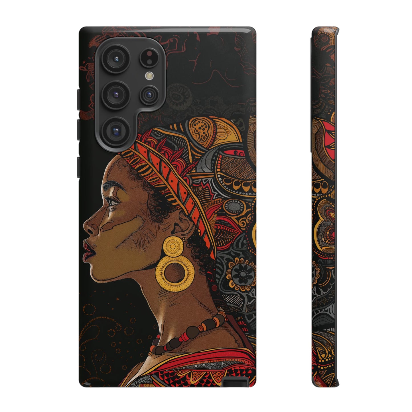 Afrocentric Woman Phone Case - Radiant Queen Digital Art - Bold and Beautiful Cover | iPhone | Samsung | Google | Tough Phone Case