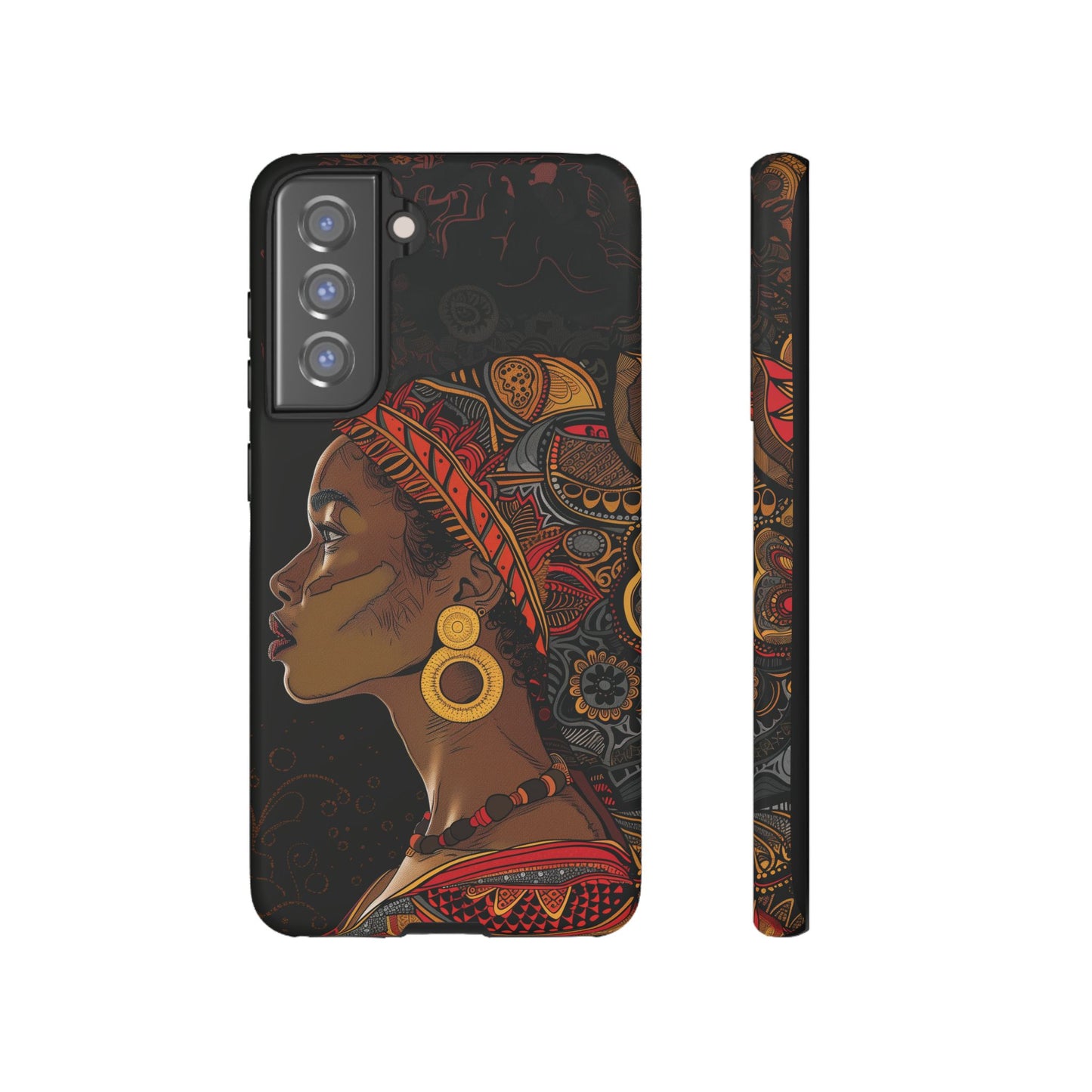 Afrocentric Woman Phone Case - Radiant Queen Digital Art - Bold and Beautiful Cover | iPhone | Samsung | Google | Tough Phone Case