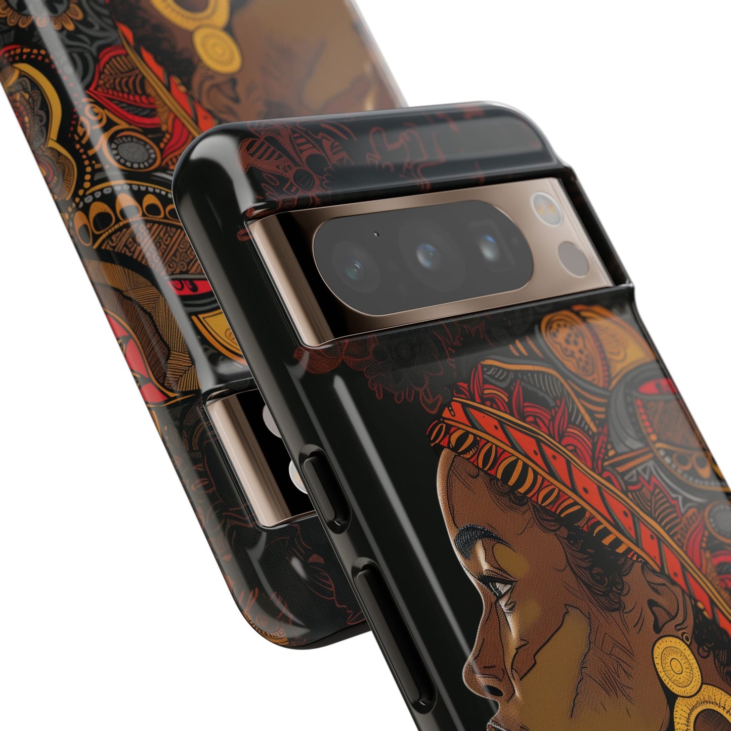 Afrocentric Woman Phone Case - Radiant Queen Digital Art - Bold and Beautiful Cover | iPhone | Samsung | Google | Tough Phone Case