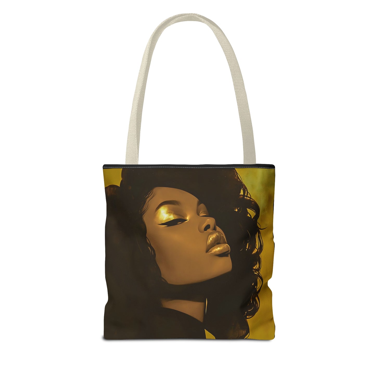 Abstract Black Woman Digital Print Tote Bag - Stylish Black and Gold Design - Unique Gift Idea -Trendy Shopping Bag