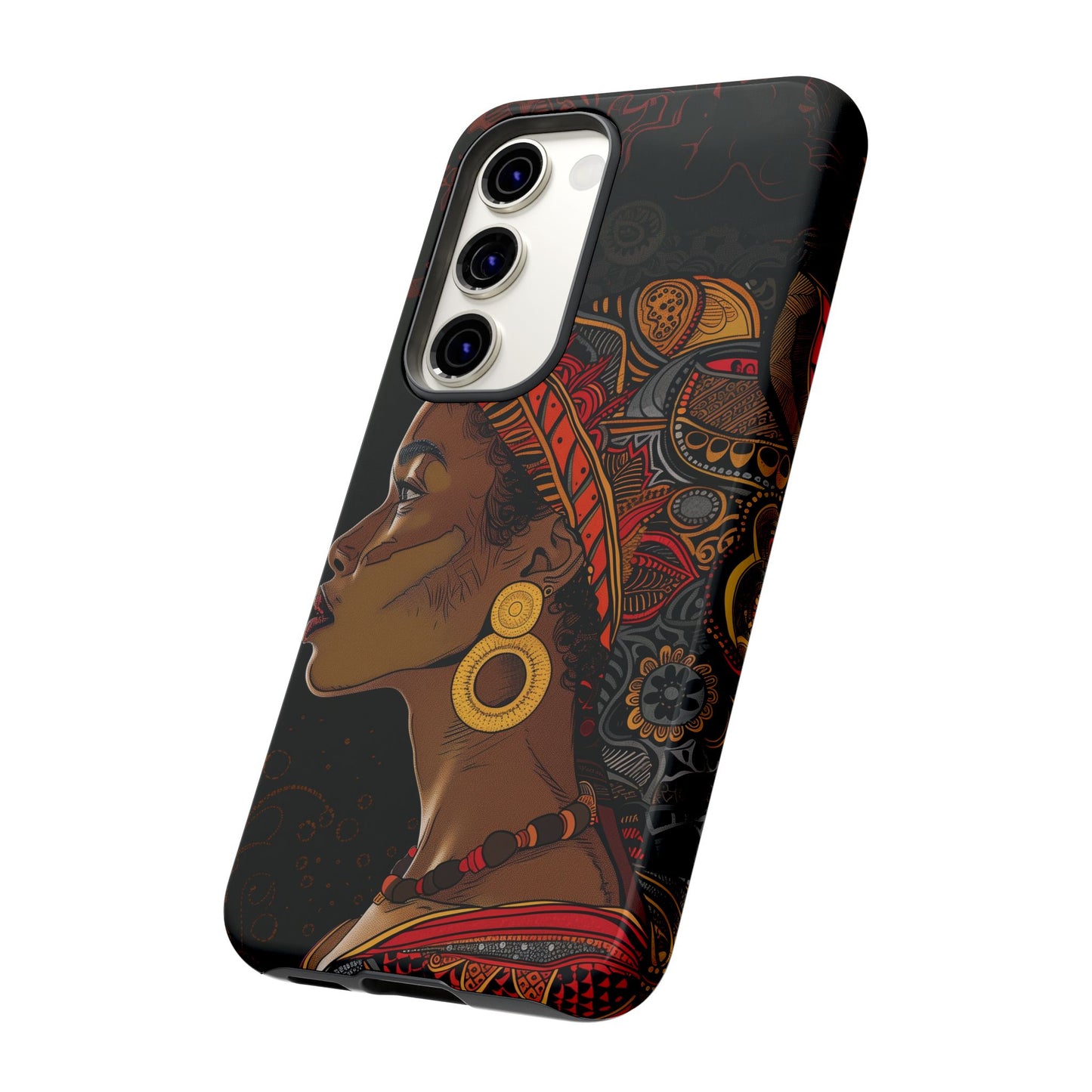 Afrocentric Woman Phone Case - Radiant Queen Digital Art - Bold and Beautiful Cover | iPhone | Samsung | Google | Tough Phone Case