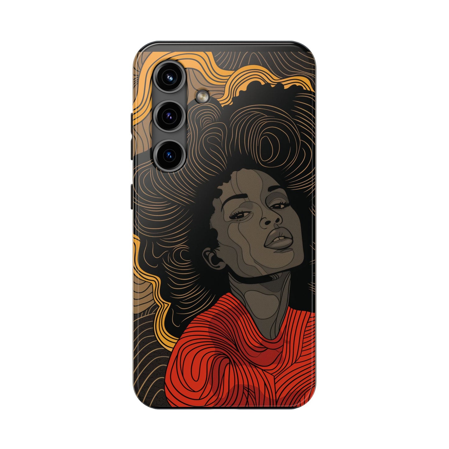 Afrocentric Woman Phone Case - Radiant Queen Digital Print | iPhone | Samsung | Tough Phone Case