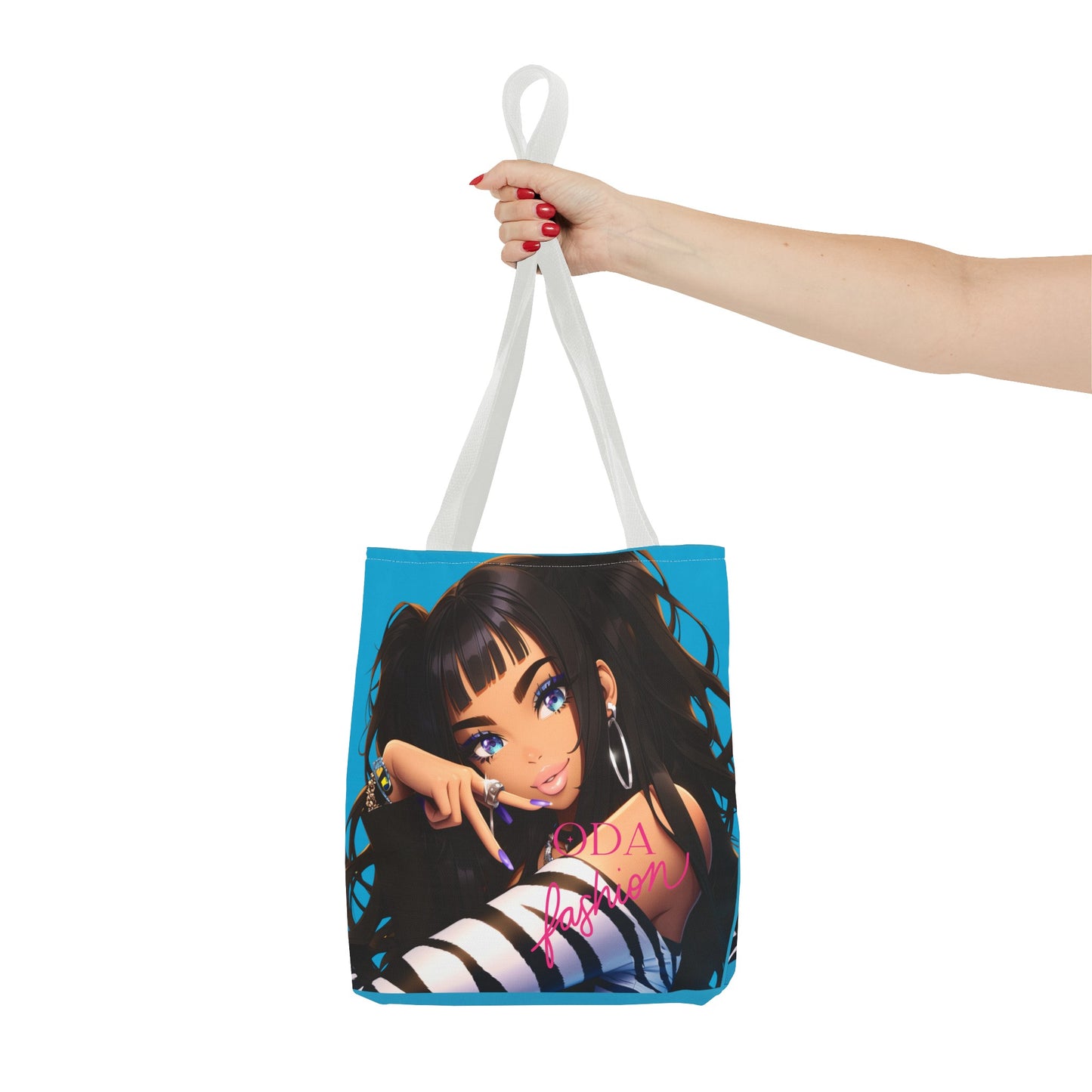 Trendy modeaccessoire - Jonge stedelijke vrouw Cartoon Tote Bag Tote Bag (AOP) - Uniek cadeau-idee