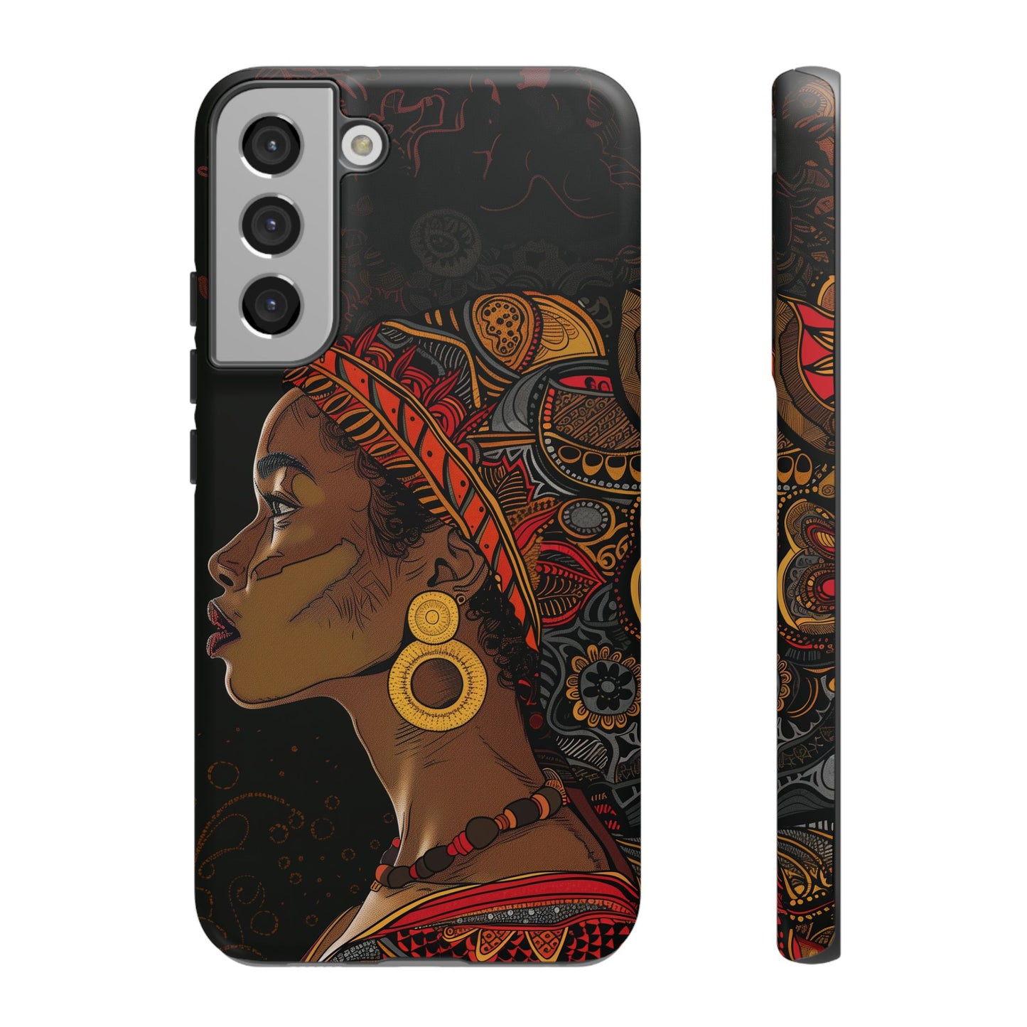 Afrocentric Woman Phone Case - Radiant Queen Digital Art - Bold and Beautiful Cover | iPhone | Samsung | Google | Tough Phone Case