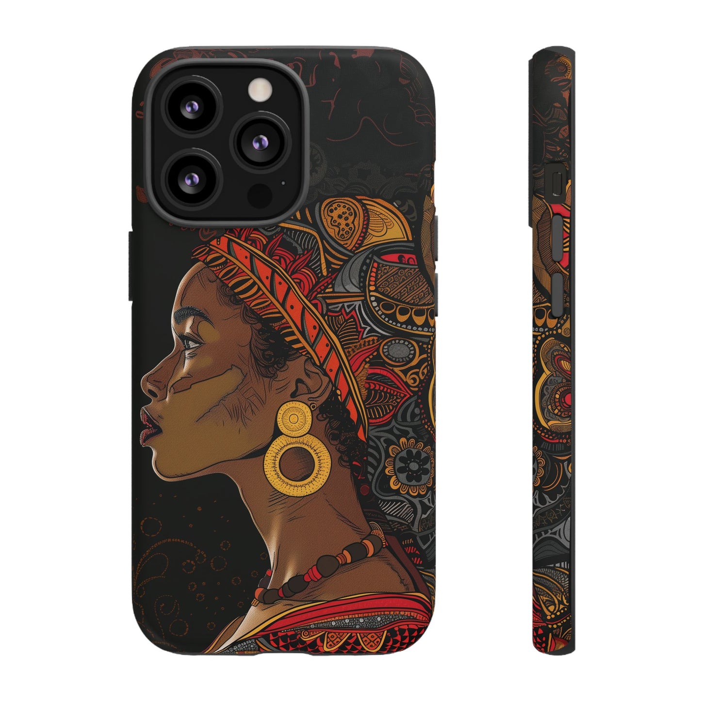 Afrocentric Woman Phone Case - Radiant Queen Digital Art - Bold and Beautiful Cover | iPhone | Samsung | Google | Tough Phone Case