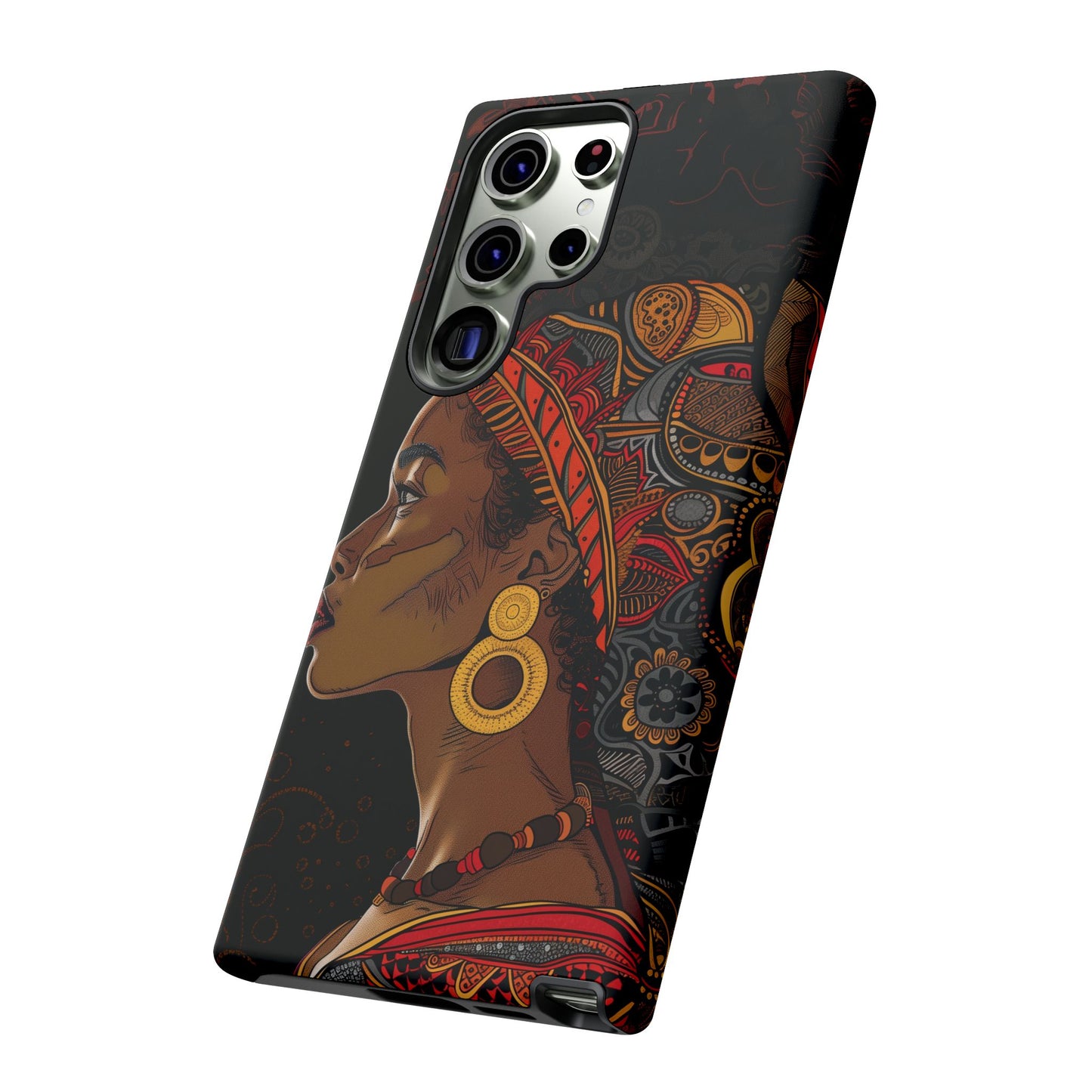 Afrocentric Woman Phone Case - Radiant Queen Digital Art - Bold and Beautiful Cover | iPhone | Samsung | Google | Tough Phone Case