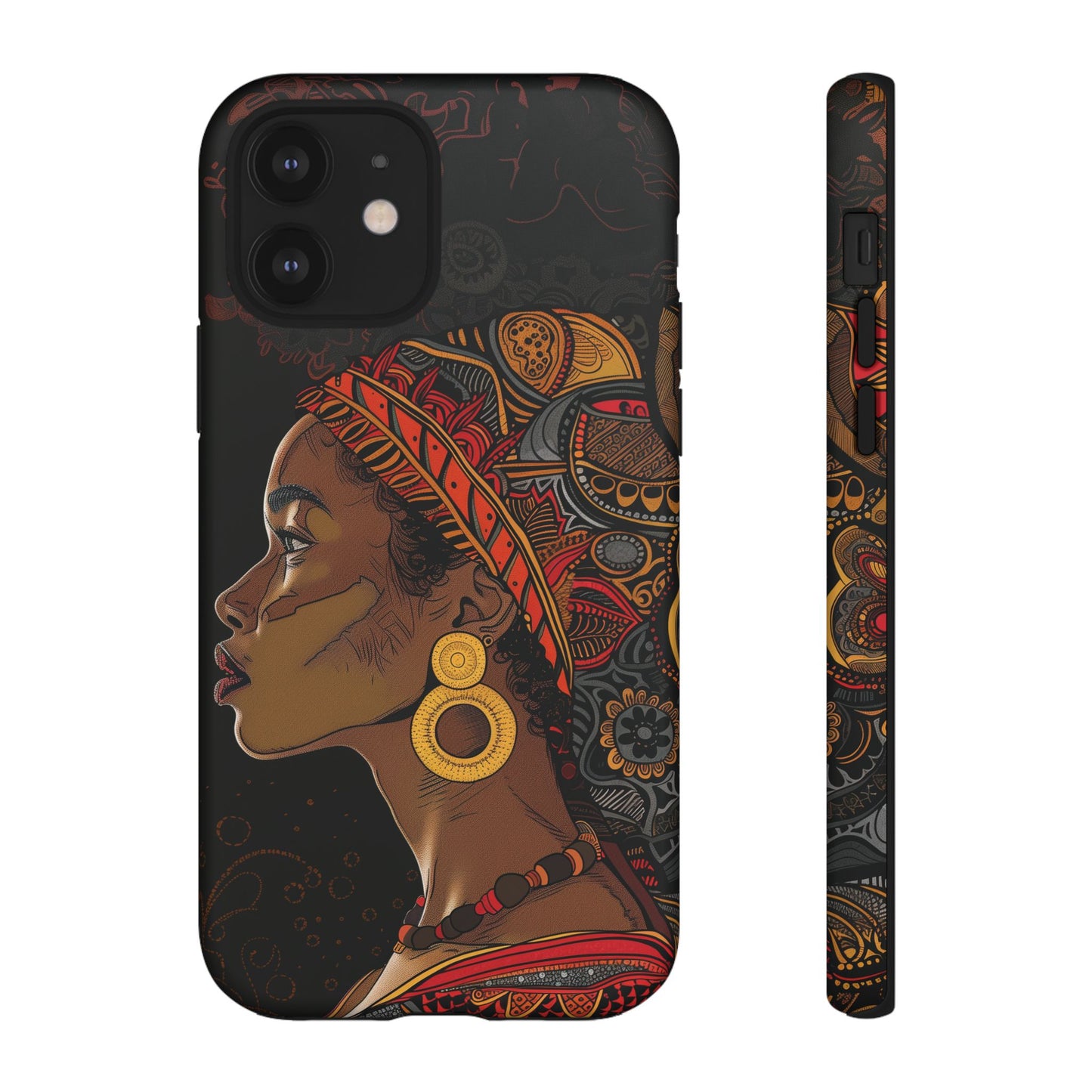 Afrocentric Woman Phone Case - Radiant Queen Digital Art - Bold and Beautiful Cover | iPhone | Samsung | Google | Tough Phone Case