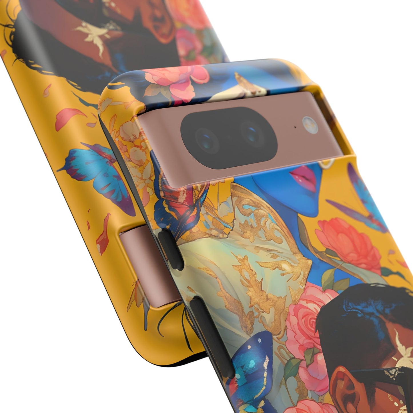 Trendy Butterfly Couple Phone Case - Funky Illustrations with Sunglasses - Vibrant and Stylish Cover | iPhone | Samsung |Tough Cases