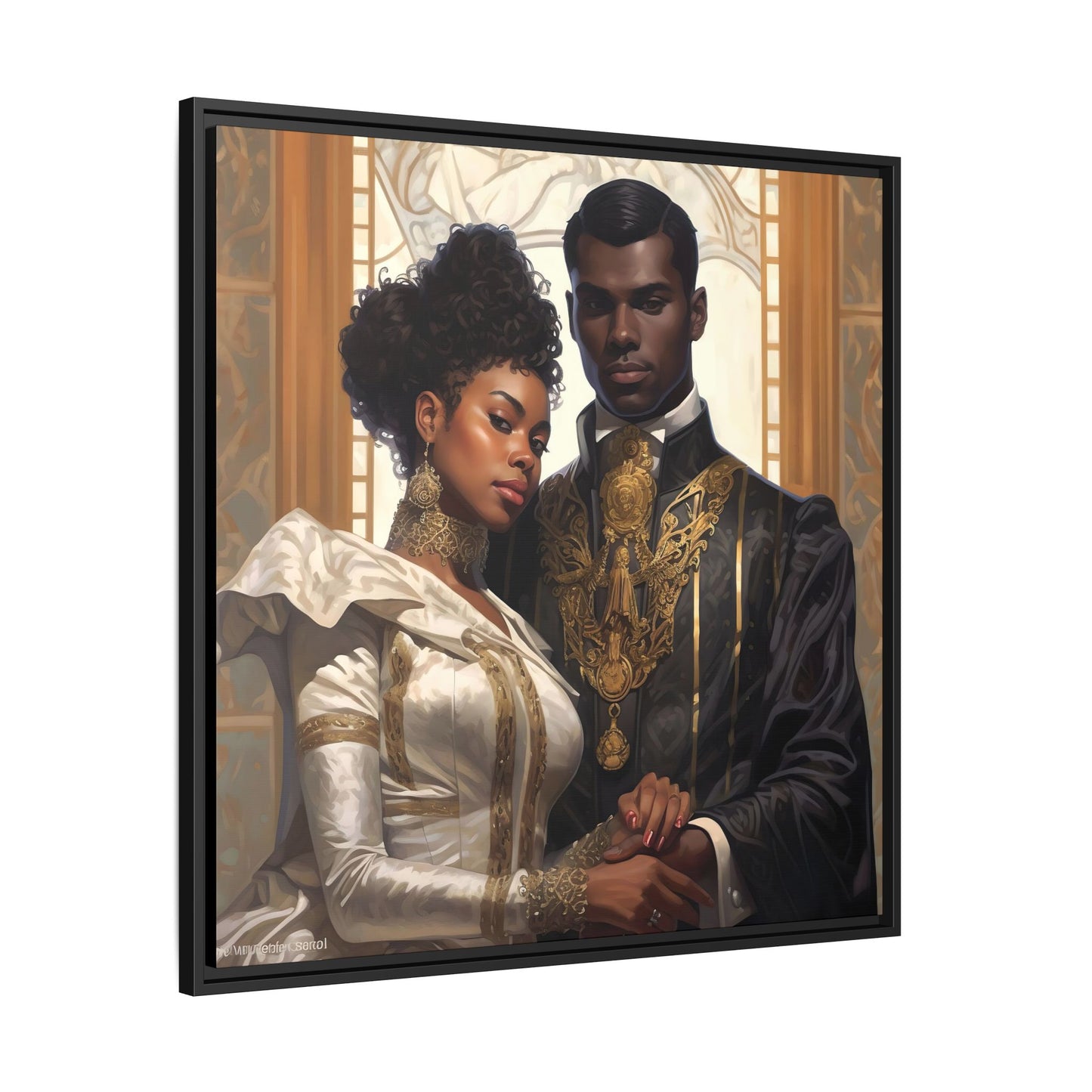 Regal Futurism - Matte Canvas, Black Frame - Wall art - Digital Print - Regal - Unique Art - Black Art