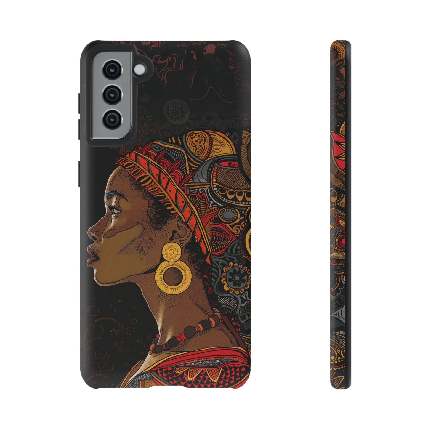 Afrocentric Woman Phone Case - Radiant Queen Digital Art - Bold and Beautiful Cover | iPhone | Samsung | Google | Tough Phone Case