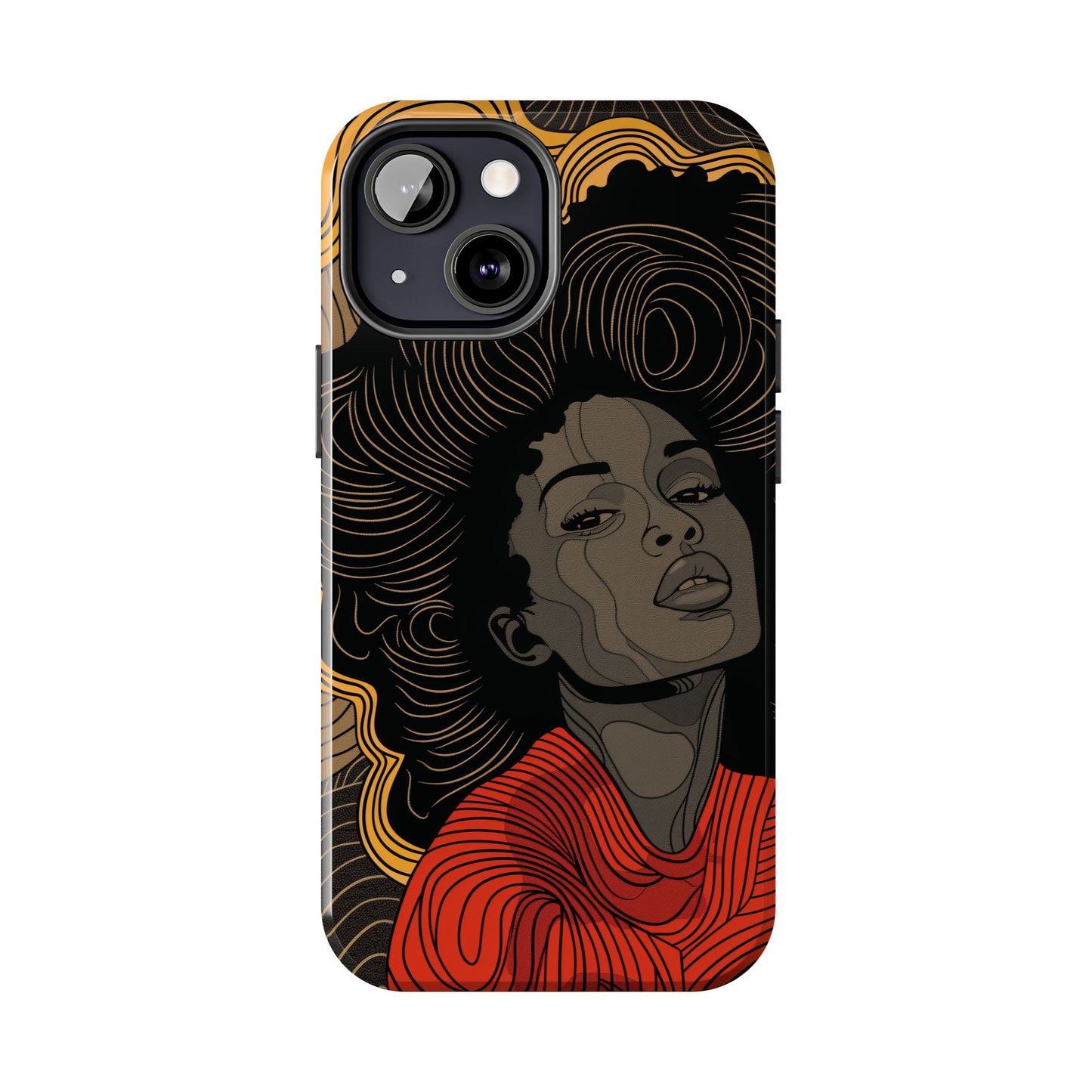 Afrocentric Woman Phone Case - Radiant Queen Digital Print | iPhone | Samsung | Tough Phone Case