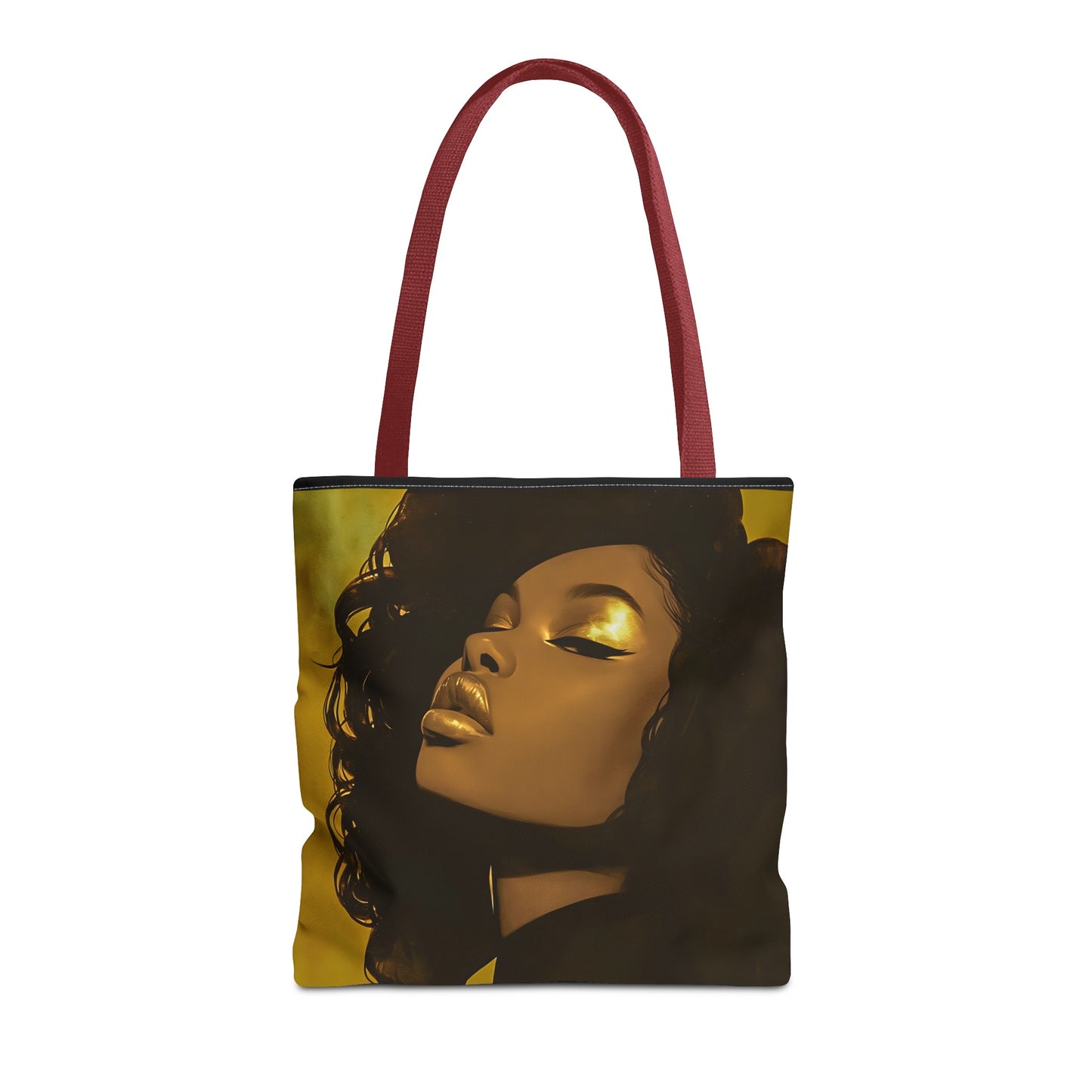 Abstract Black Woman Digital Print Tote Bag - Stylish Black and Gold Design - Unique Gift Idea -Trendy Shopping Bag