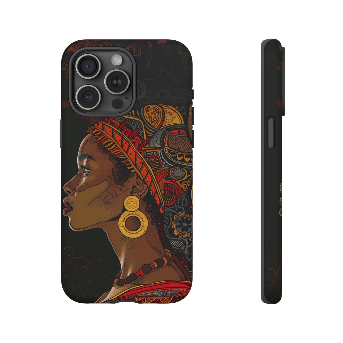 Afrocentric Woman Phone Case - Radiant Queen Digital Art - Bold and Beautiful Cover | iPhone | Samsung | Google | Tough Phone Case