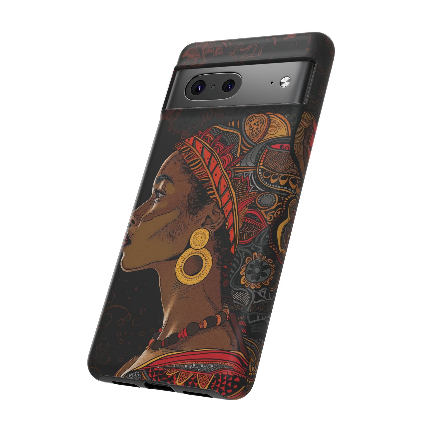 Afrocentric Woman Phone Case - Radiant Queen Digital Art - Bold and Beautiful Cover | iPhone | Samsung | Google | Tough Phone Case