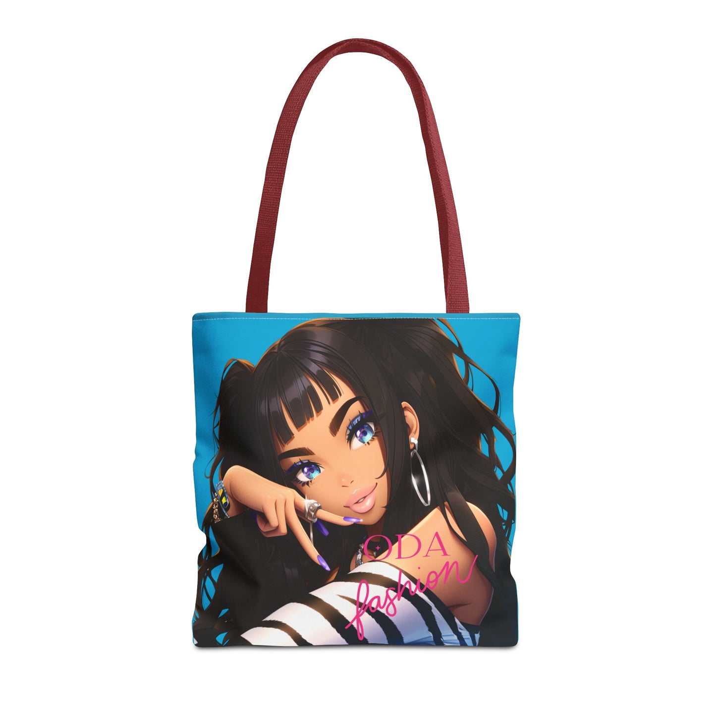 Trendy modeaccessoire - Jonge stedelijke vrouw Cartoon Tote Bag Tote Bag (AOP) - Uniek cadeau-idee