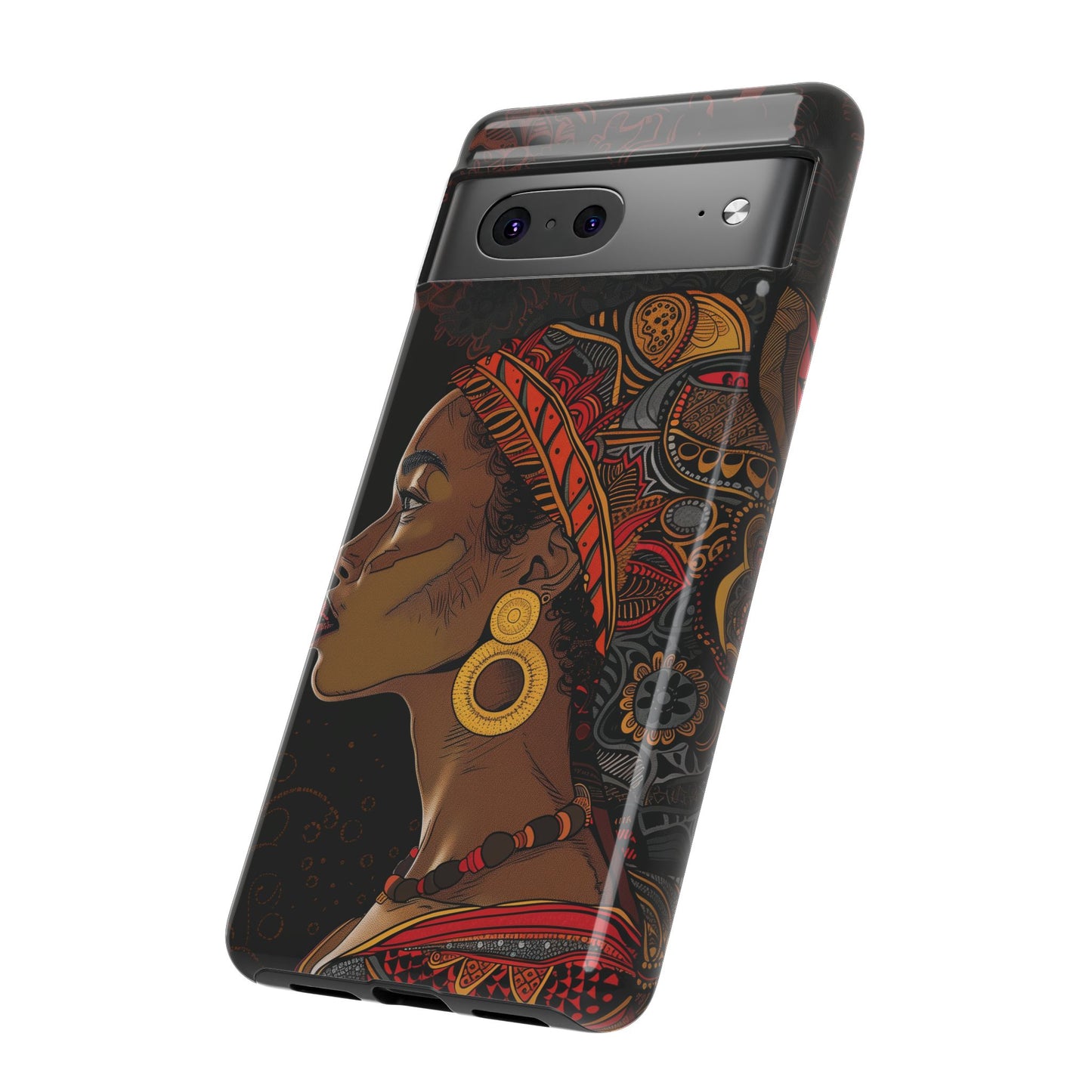 Afrocentric Woman Phone Case - Radiant Queen Digital Art - Bold and Beautiful Cover | iPhone | Samsung | Google | Tough Phone Case