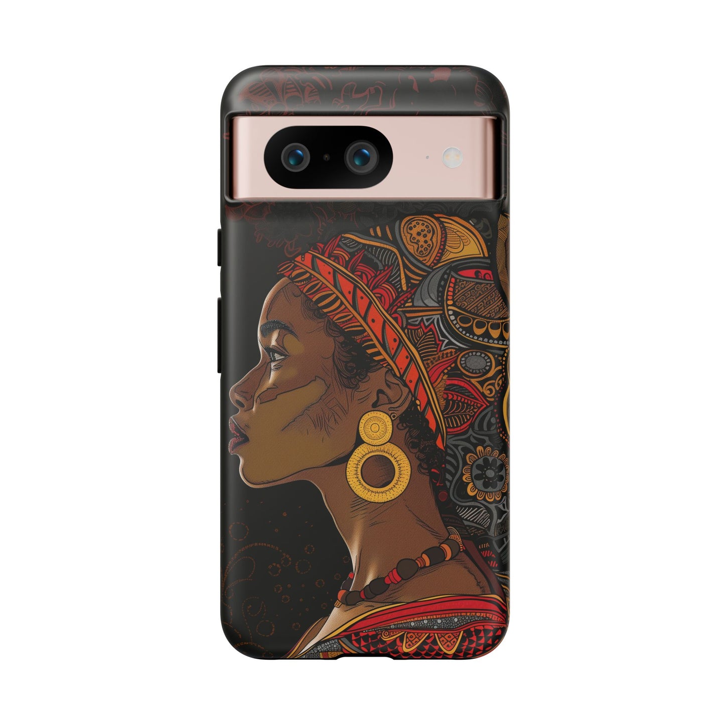 Afrocentric Woman Phone Case - Radiant Queen Digital Art - Bold and Beautiful Cover | iPhone | Samsung | Google | Tough Phone Case