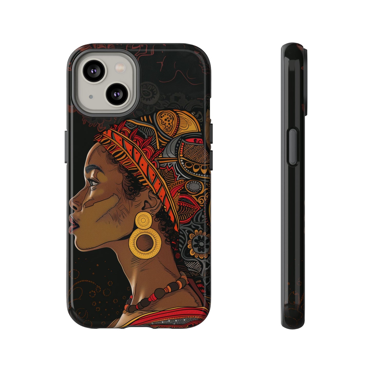 Afrocentric Woman Phone Case - Radiant Queen Digital Art - Bold and Beautiful Cover | iPhone | Samsung | Google | Tough Phone Case