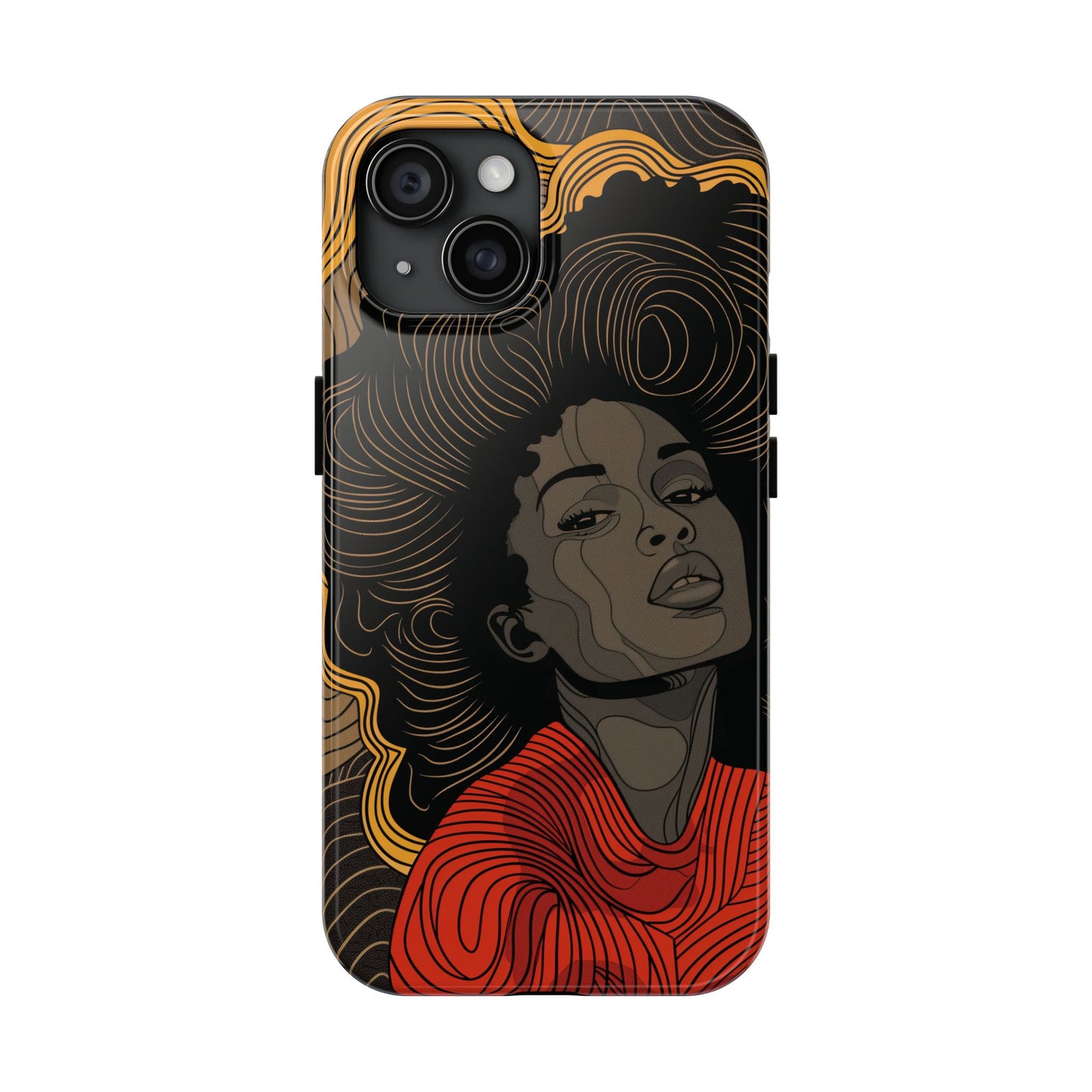 Afrocentric Woman Phone Case - Radiant Queen Digital Print | iPhone | Samsung | Tough Phone Case