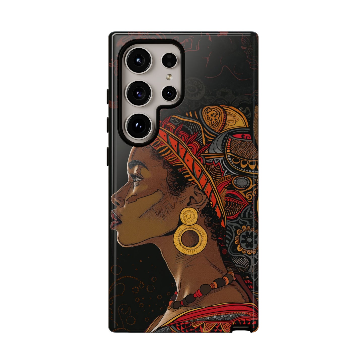 Afrocentric Woman Phone Case - Radiant Queen Digital Art - Bold and Beautiful Cover | iPhone | Samsung | Google | Tough Phone Case