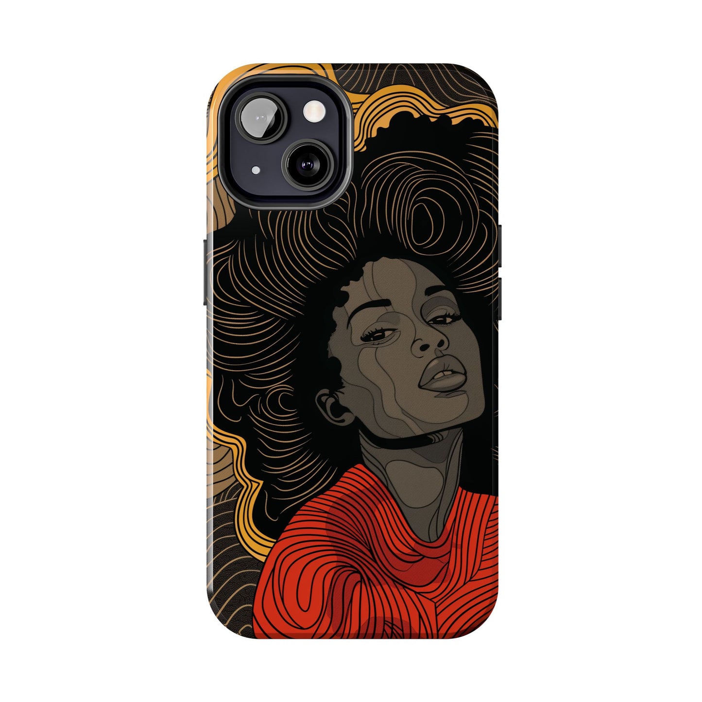 Afrocentric Woman Phone Case - Radiant Queen Digital Print | iPhone | Samsung | Tough Phone Case