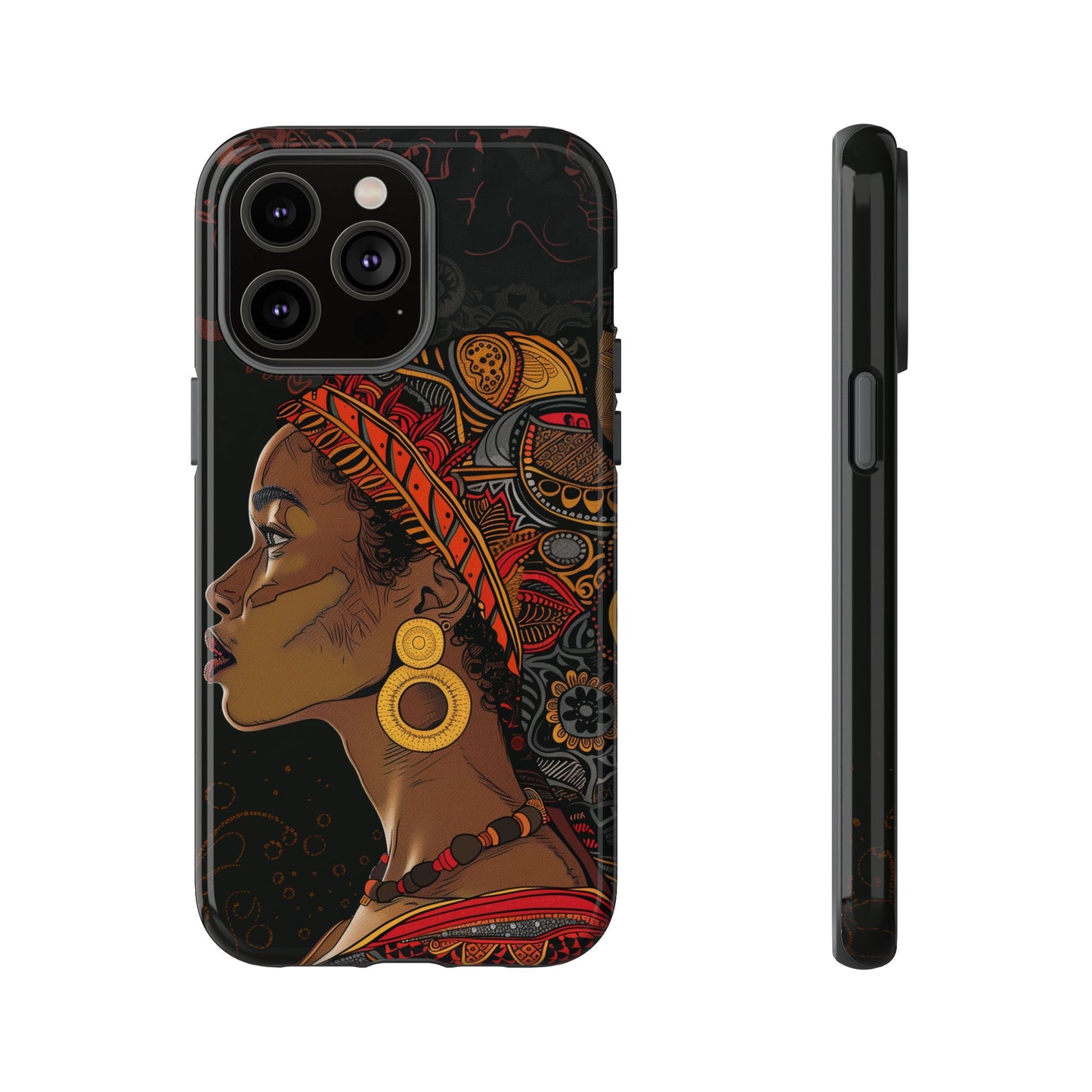 Afrocentric Woman Phone Case - Radiant Queen Digital Art - Bold and Beautiful Cover | iPhone | Samsung | Google | Tough Phone Case