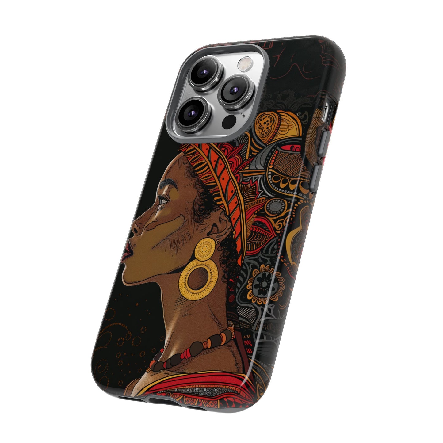 Afrocentric Woman Phone Case - Radiant Queen Digital Art - Bold and Beautiful Cover | iPhone | Samsung | Google | Tough Phone Case