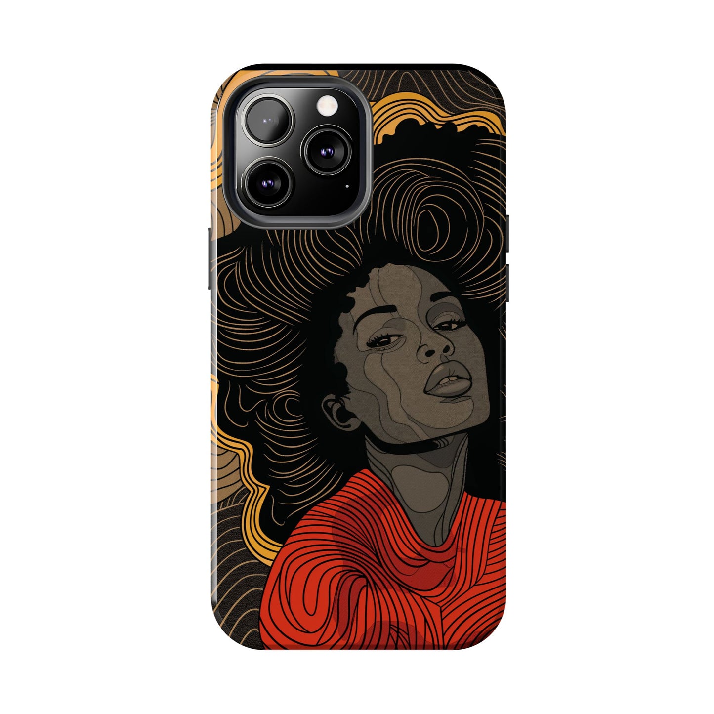 Afrocentric Woman Phone Case - Radiant Queen Digital Print | iPhone | Samsung | Tough Phone Case