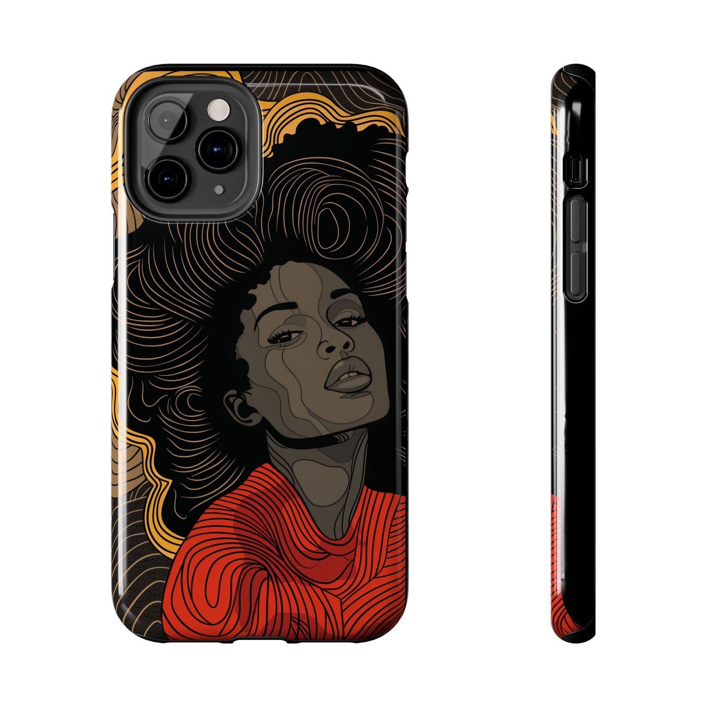 Afrocentric Woman Phone Case - Radiant Queen Digital Print | iPhone | Samsung | Tough Phone Case