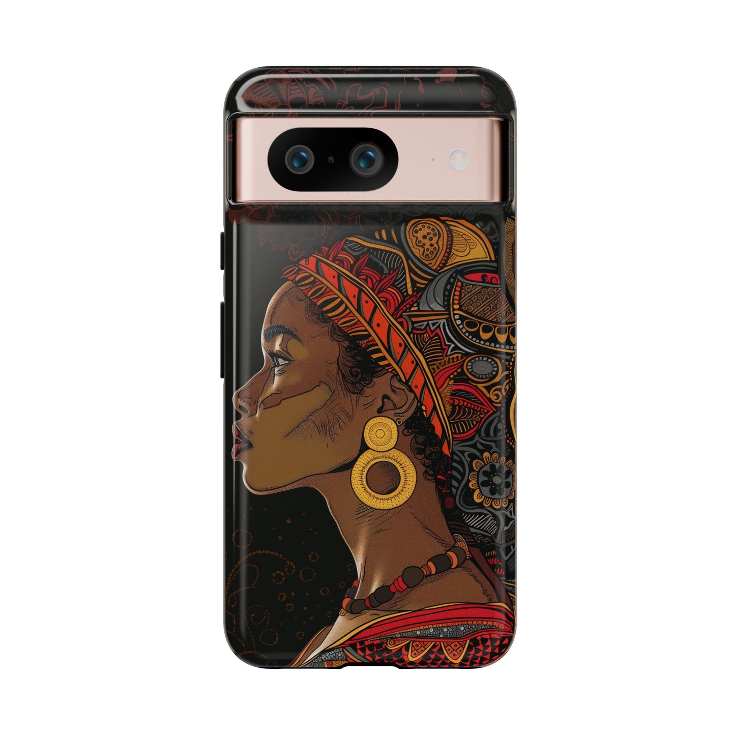 Afrocentric Woman Phone Case - Radiant Queen Digital Art - Bold and Beautiful Cover | iPhone | Samsung | Google | Tough Phone Case