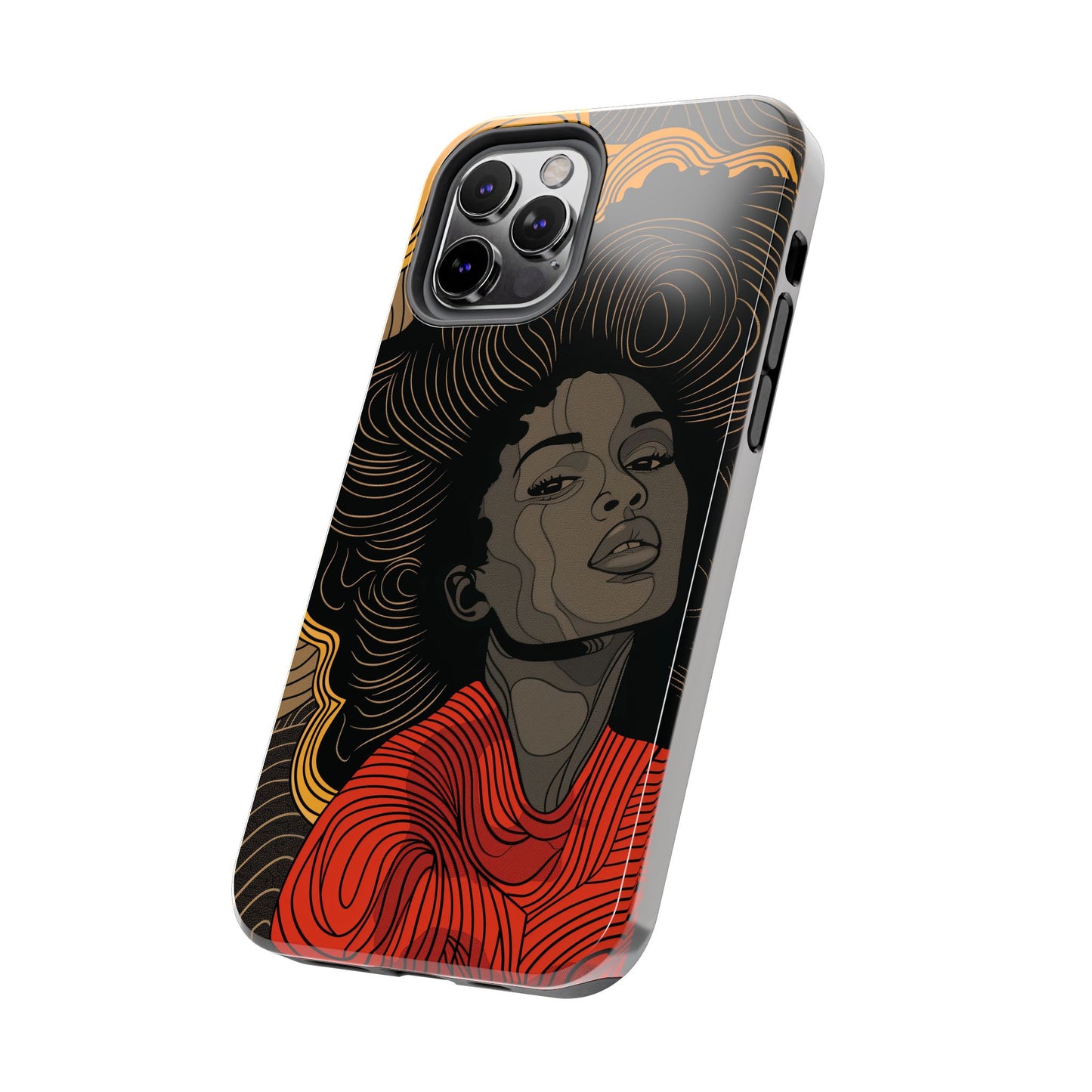 Afrocentric Woman Phone Case - Radiant Queen Digital Print | iPhone | Samsung | Tough Phone Case