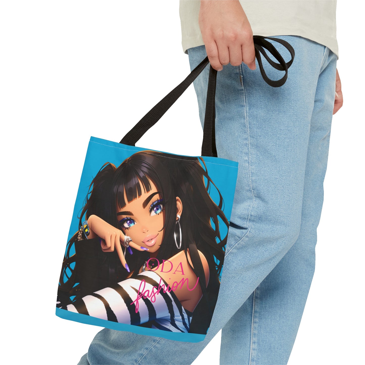 Trendy Fashion Accessory  - Young Urban Woman Cartoon Tote Bag  Tote Bag (AOP) - Unique Gift Idea