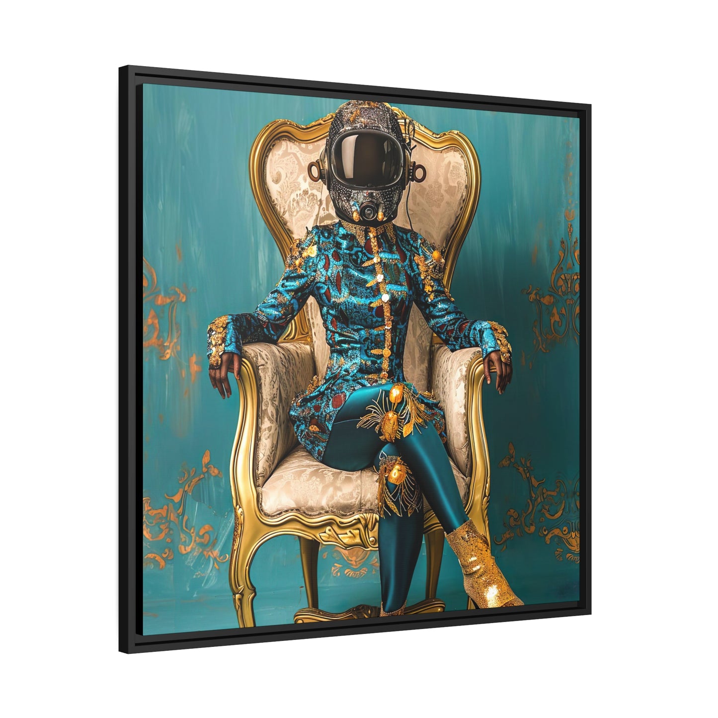 Opulent Aquamarine  - Matte Canvas, Black Frame