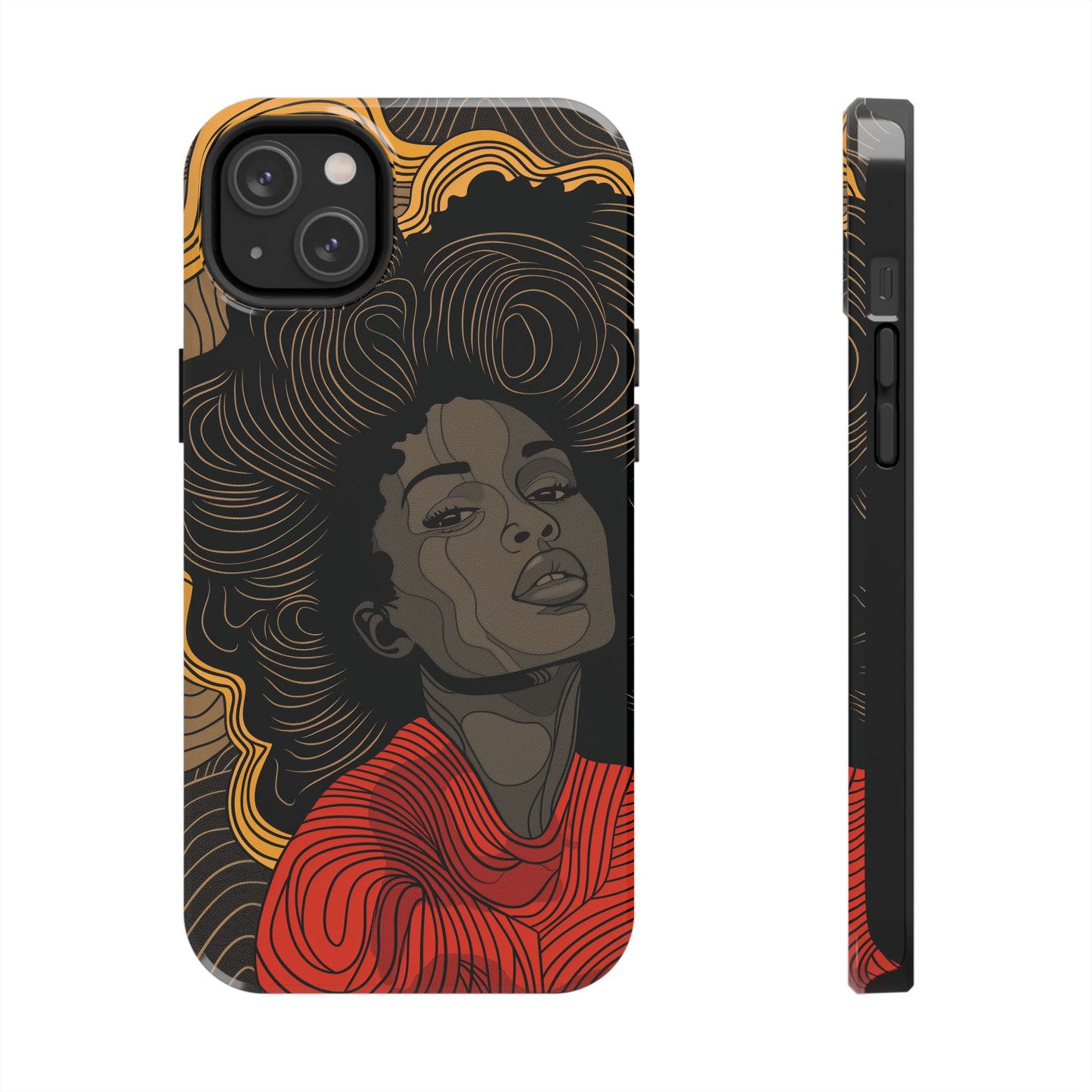 Afrocentric Woman Phone Case - Radiant Queen Digital Print | iPhone | Samsung | Tough Phone Case