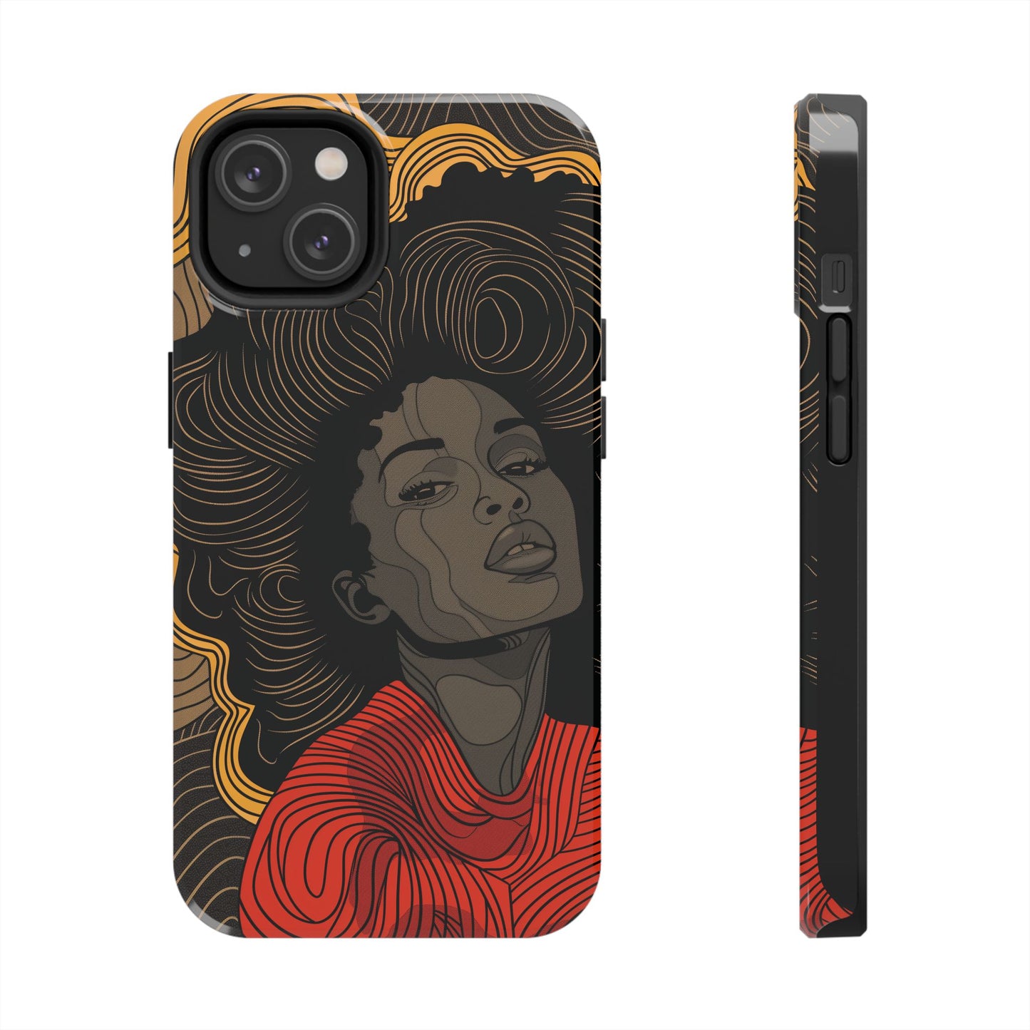 Afrocentric Woman Phone Case - Radiant Queen Digital Print | iPhone | Samsung | Tough Phone Case