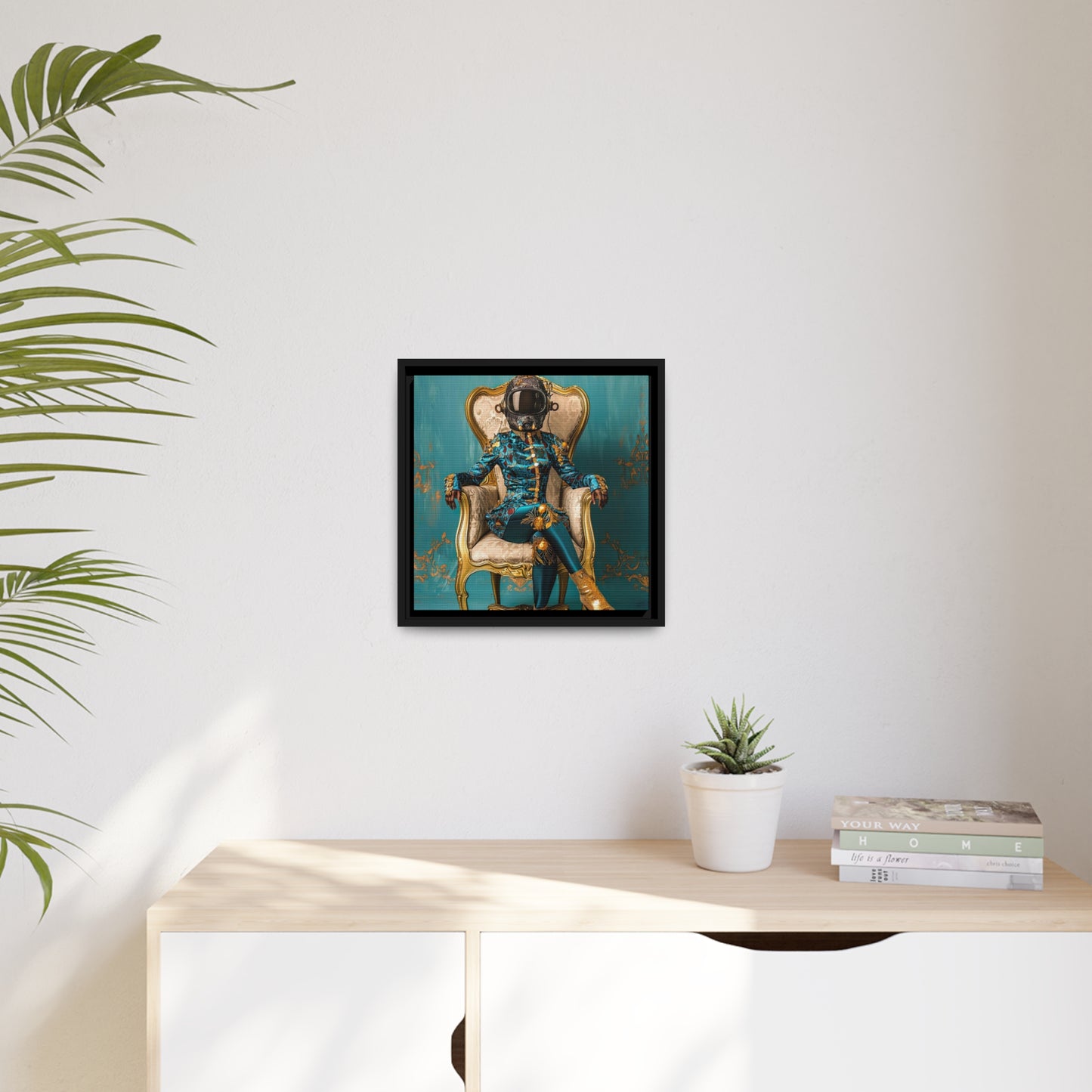 Opulent Aquamarine  - Matte Canvas, Black Frame