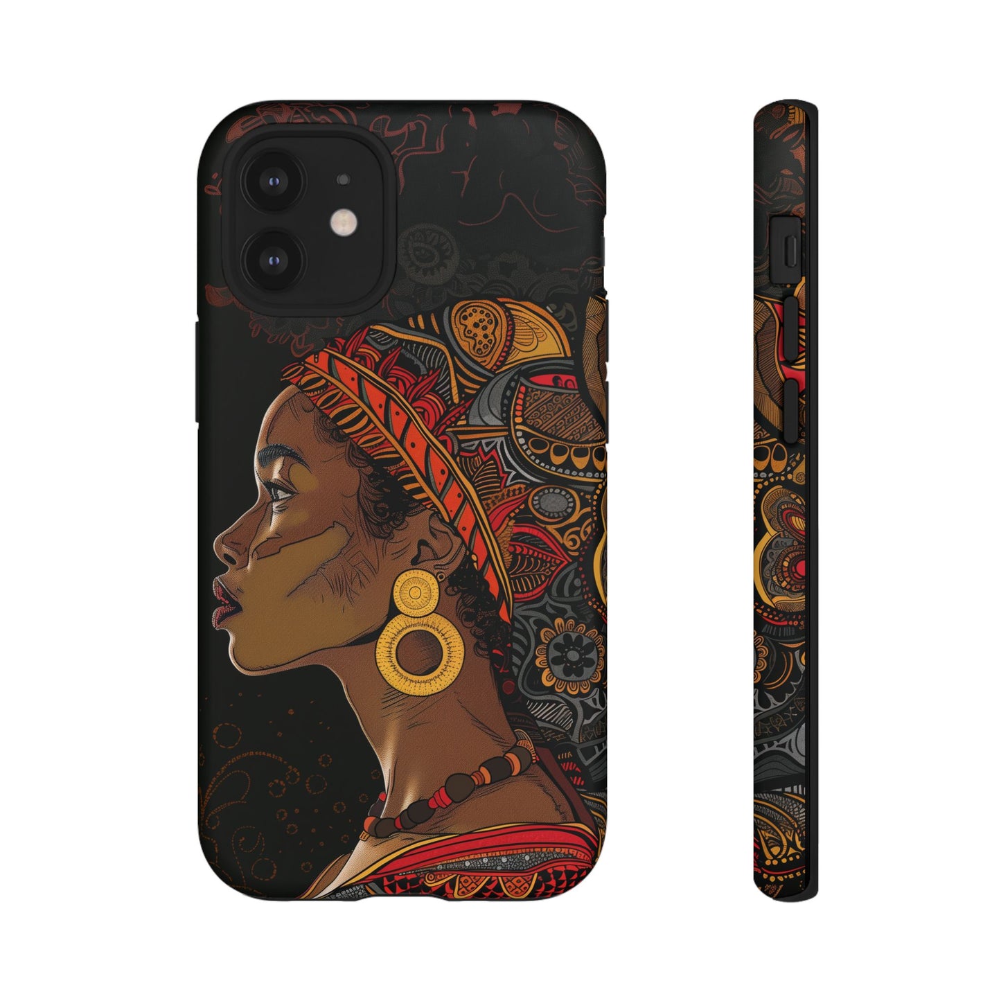 Afrocentric Woman Phone Case - Radiant Queen Digital Art - Bold and Beautiful Cover | iPhone | Samsung | Google | Tough Phone Case