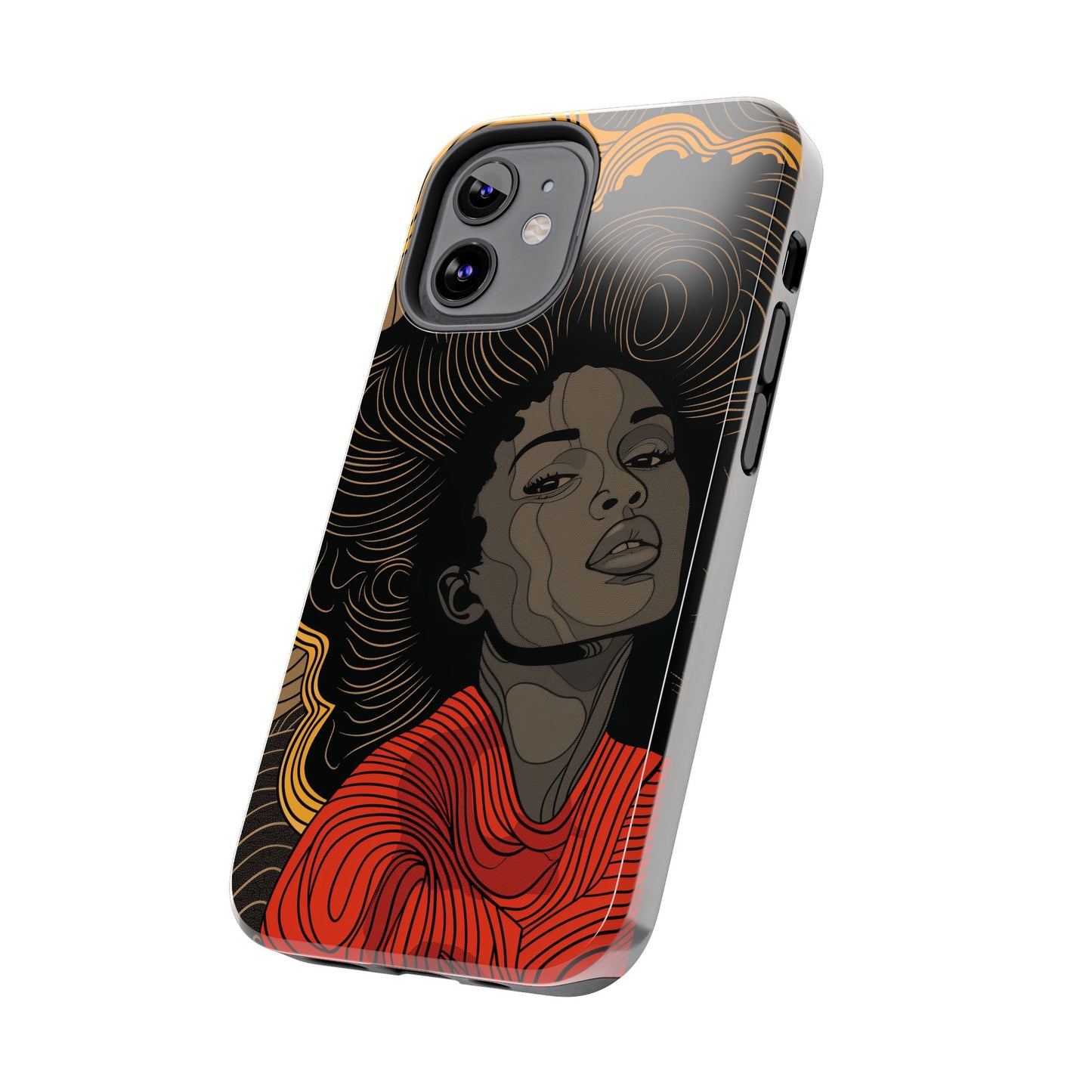 Afrocentric Woman Phone Case - Radiant Queen Digital Print | iPhone | Samsung | Tough Phone Case