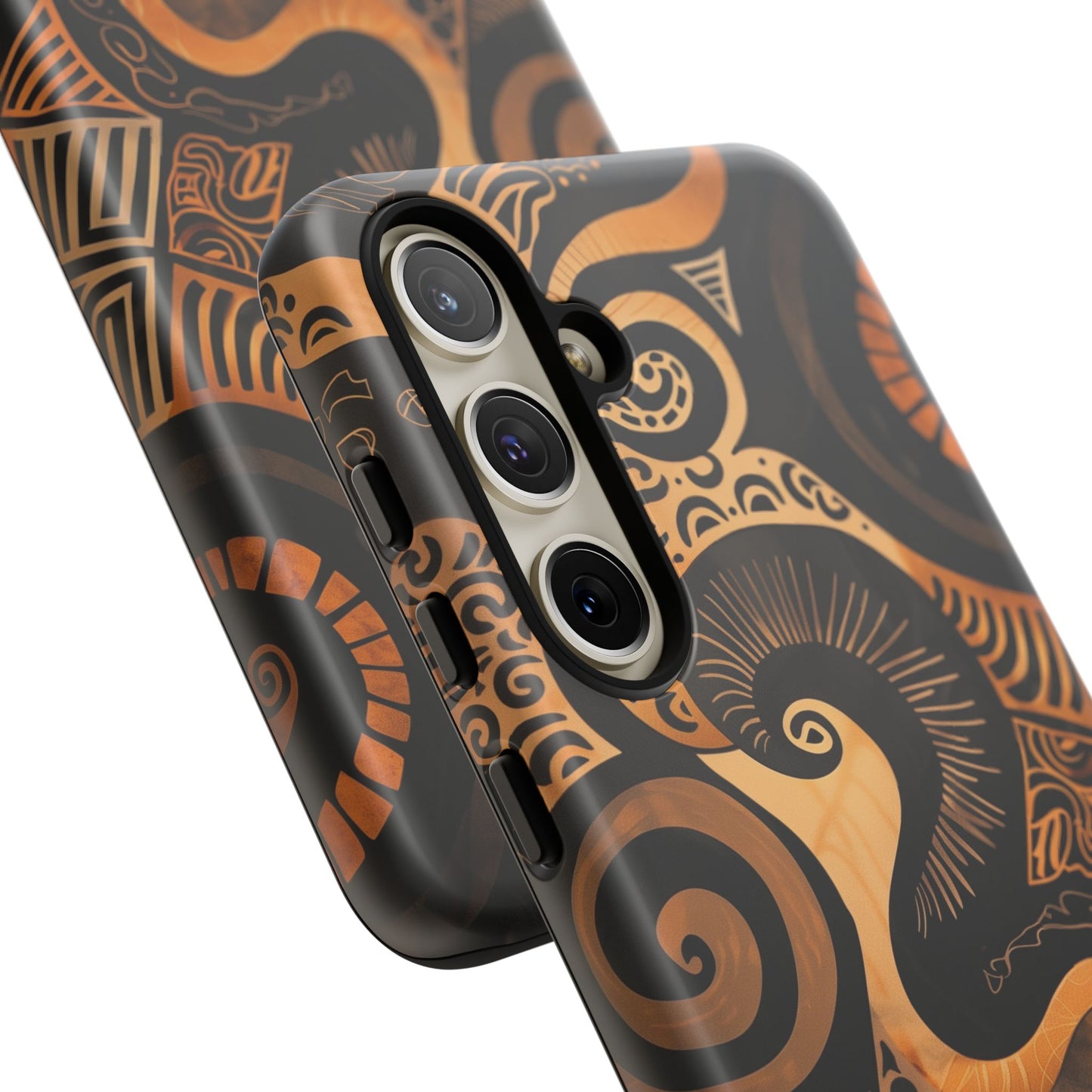 Afrocentric Print in Brown and Gold | iPhone | Samsung | Google | Tough Phone Case